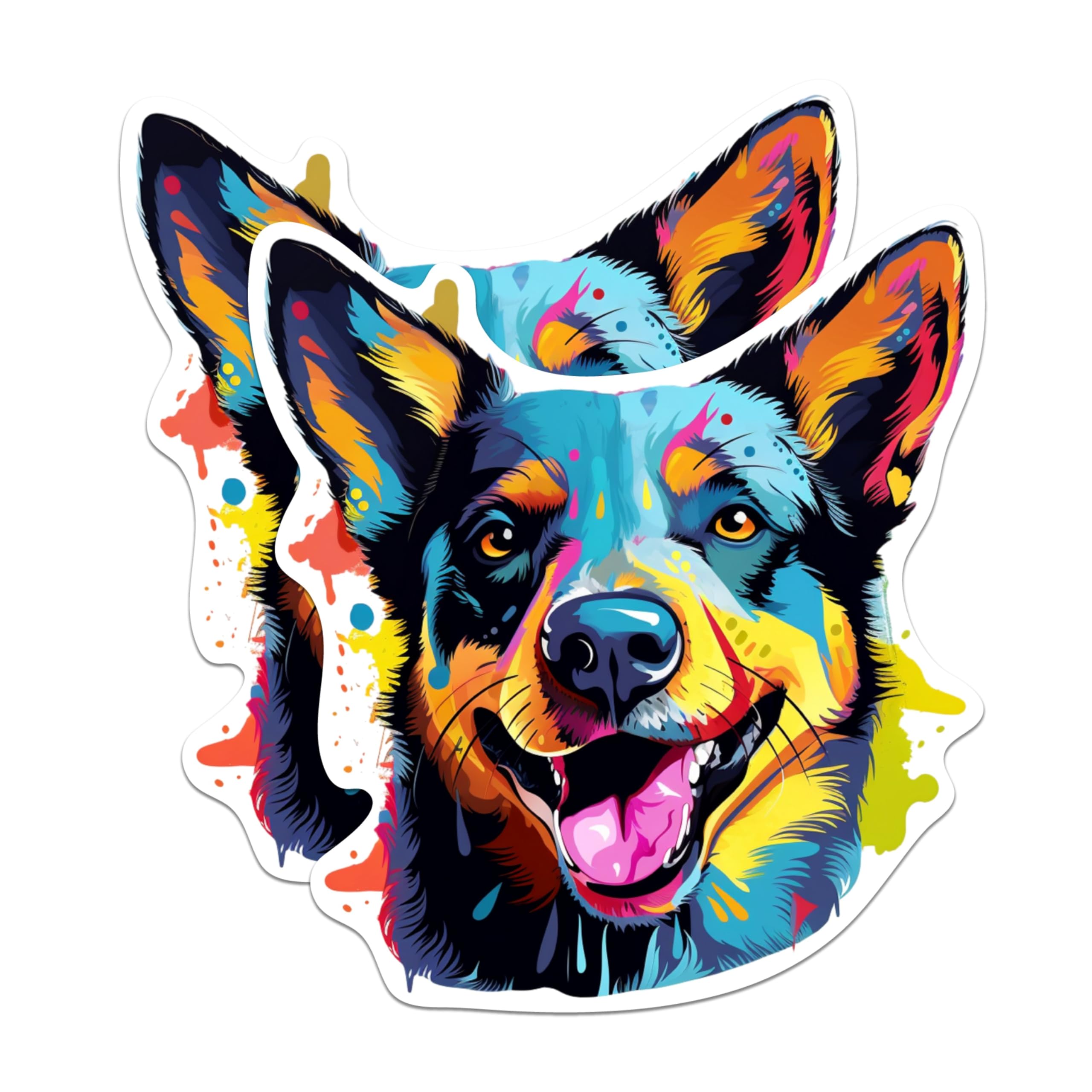(2 Pack) Australian Cattle Dog Breed Stickers - 5 Inches On Longest Side - Choose from Over 100 Dog Breeds - for Cars, Trucks, Skateboards, Laptops - Made in USA - BMCS1757