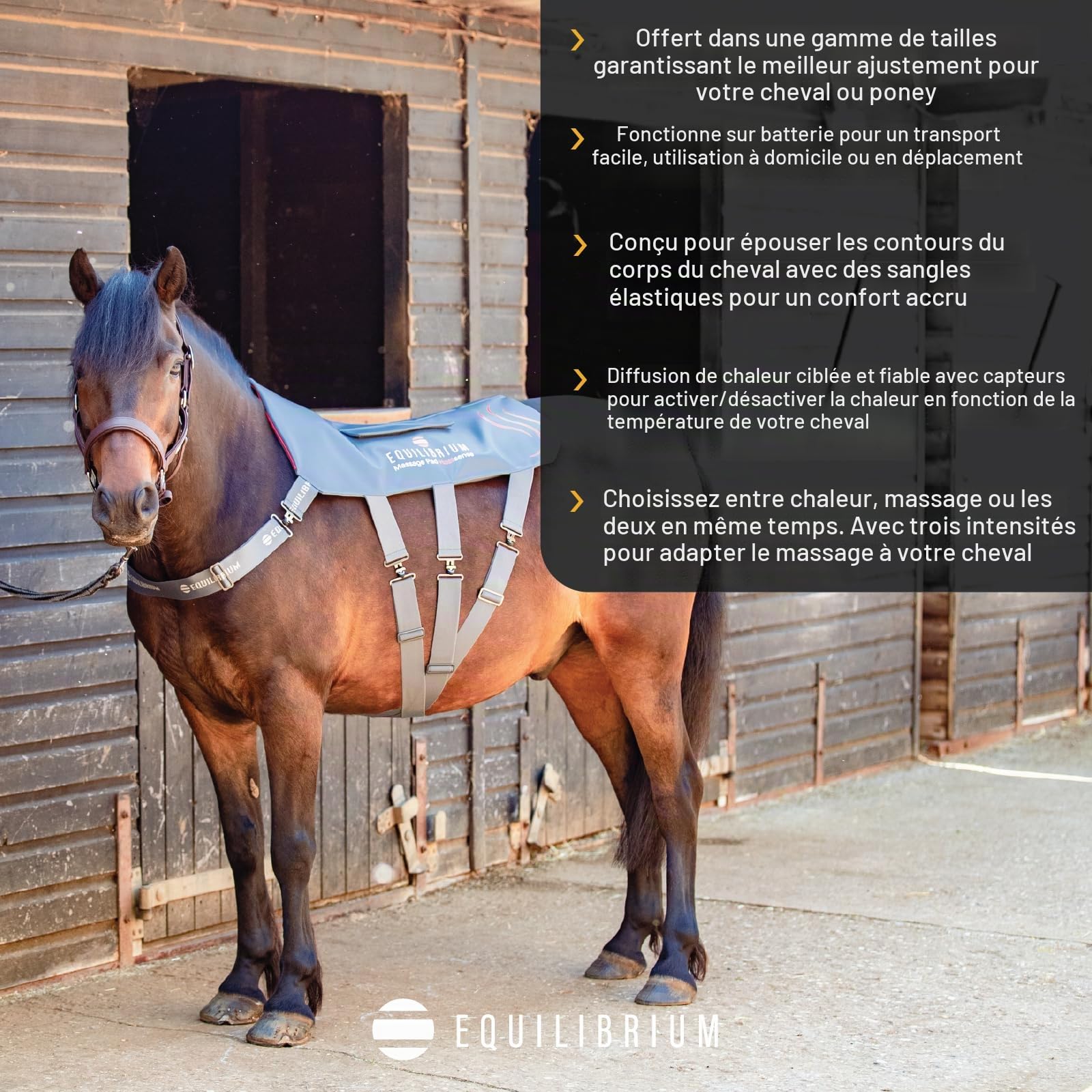 Equilibrium Heatsense Horse Massage Pad 35864 - Grey