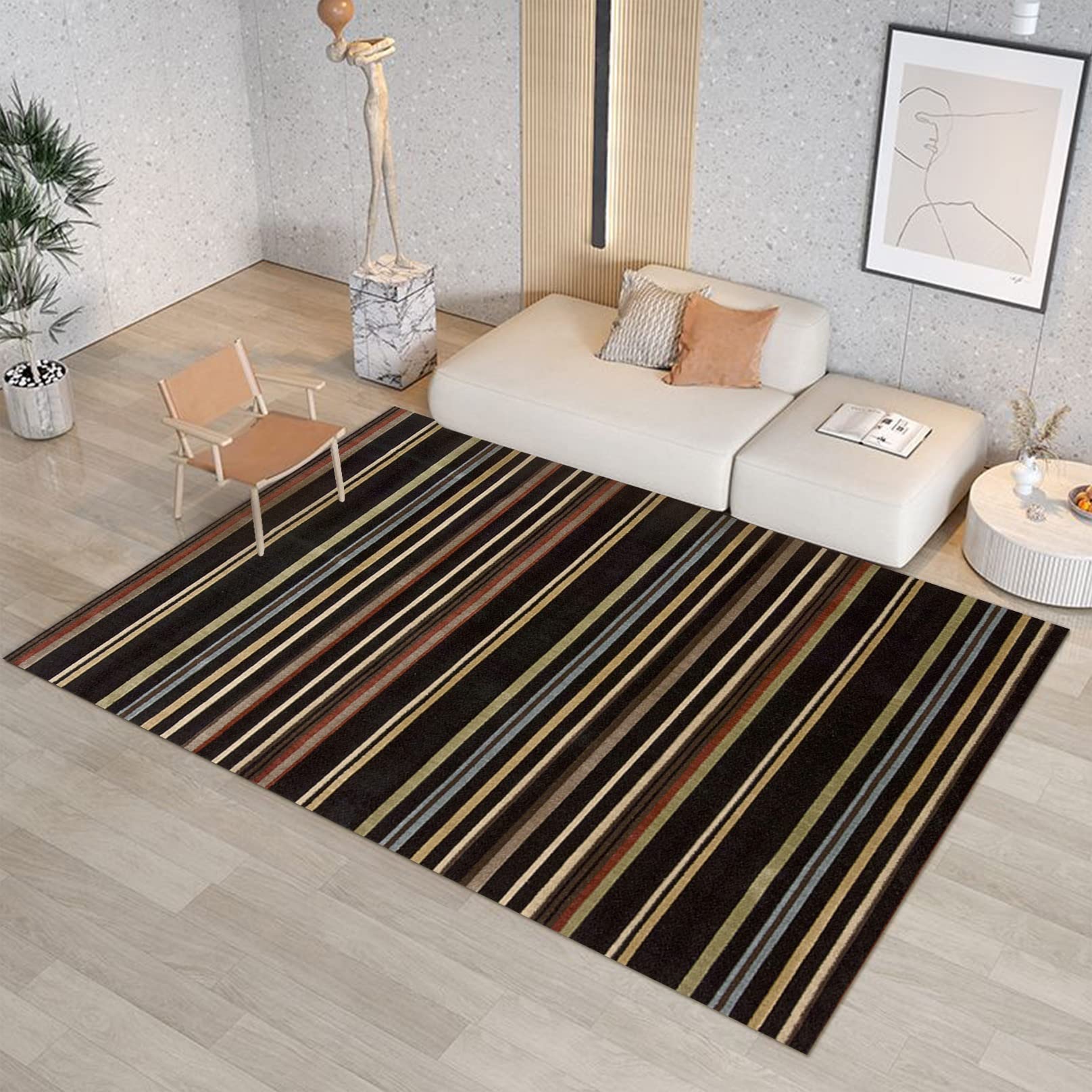 Alfombra de Pasillo 90x150cm(2.95'x4.92') Corredor Moderno Fácil de cuidar Lavable Superficie Suave para Pasillo Baño Grandes Cocina Pasaje, K