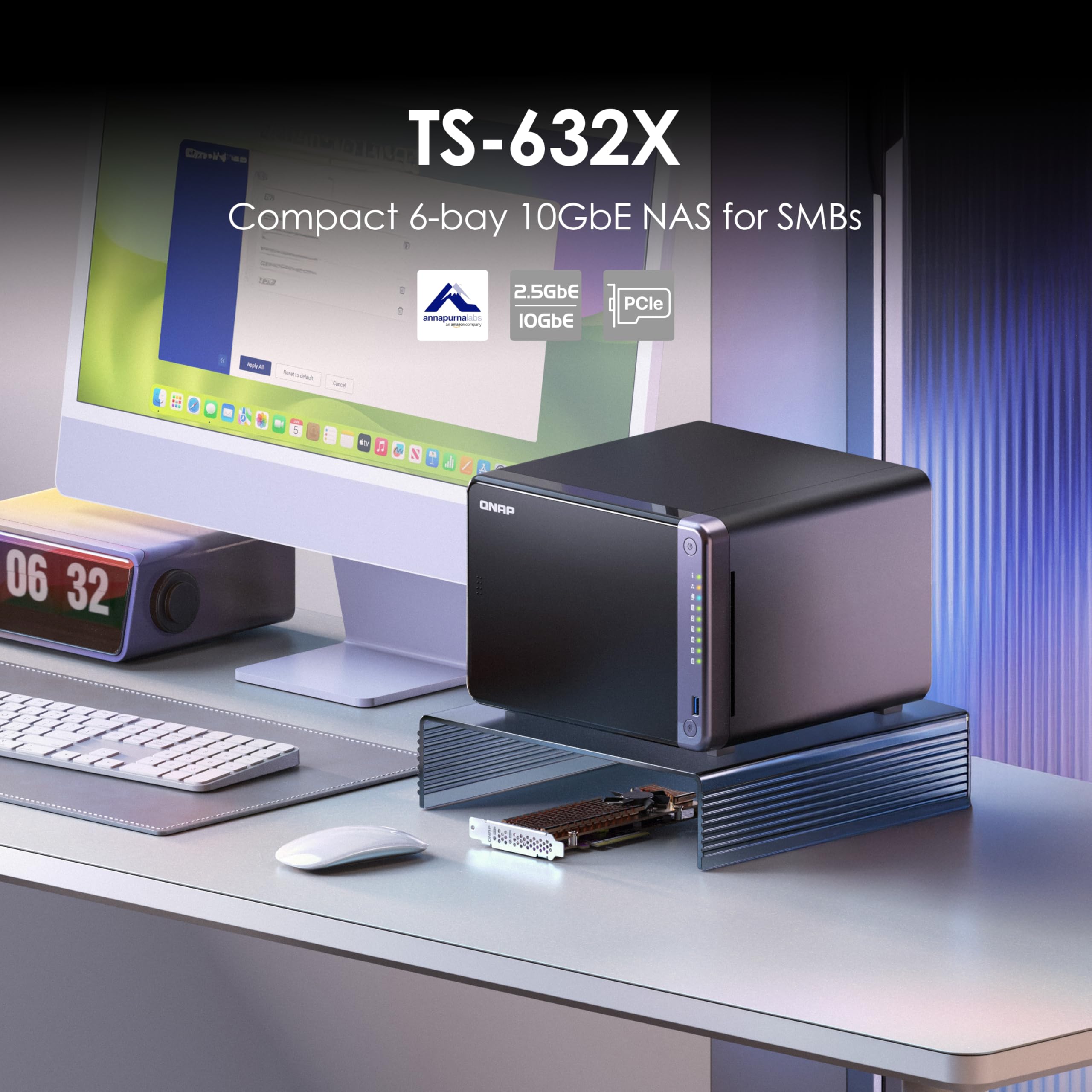 Amazon.com: QNAP TS-632X-4G-US 6 Bay 10GbE Desktop NAS | ARM