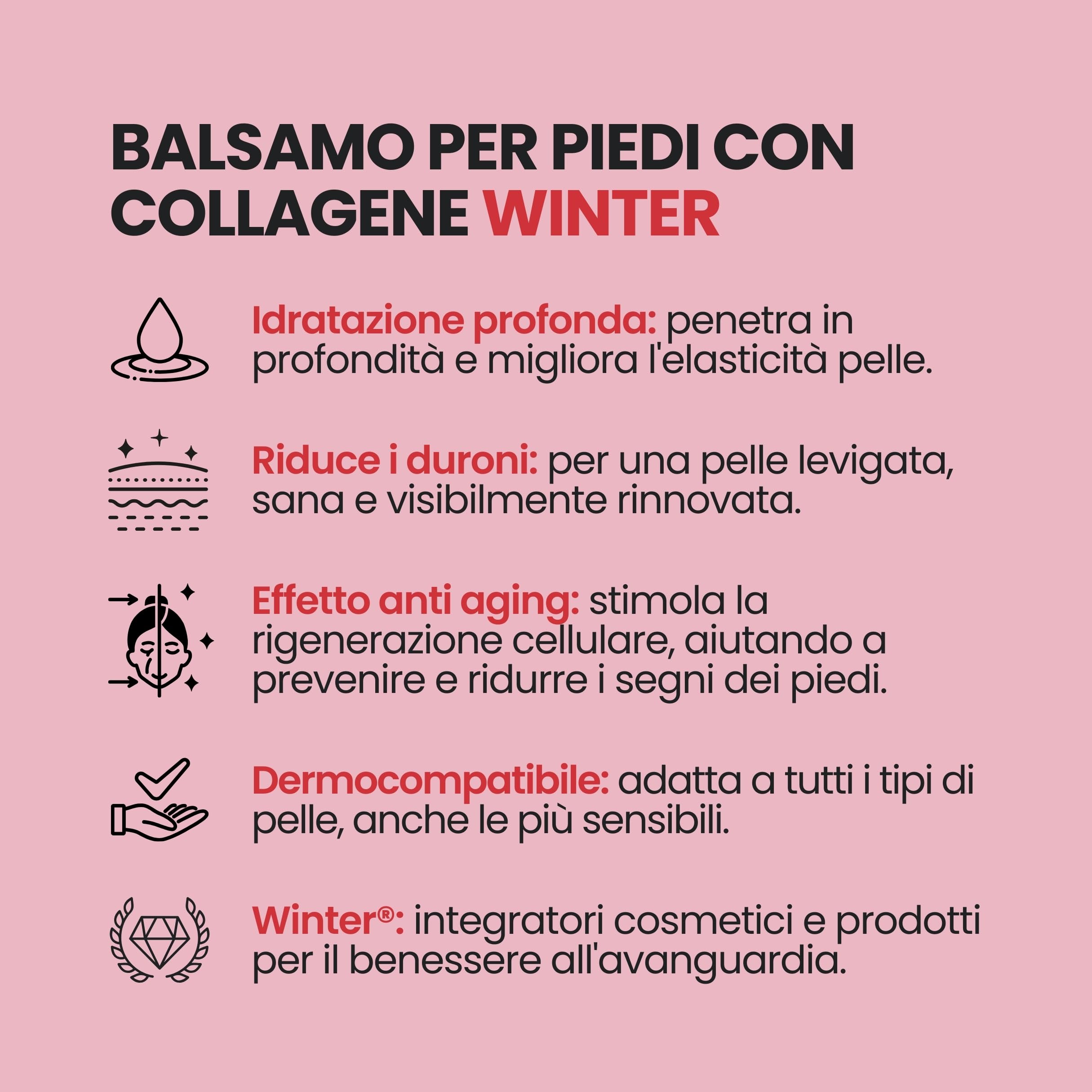 Balsamo Piedi Winter - Crema Piedi Secchi Screpolati con Collagene e Acido Ialuronico, Arginina e Urea Pura al 25% – Crema Talloni Screpolati con Tagli 75ml | Riduce le Callosità con Delicatezza