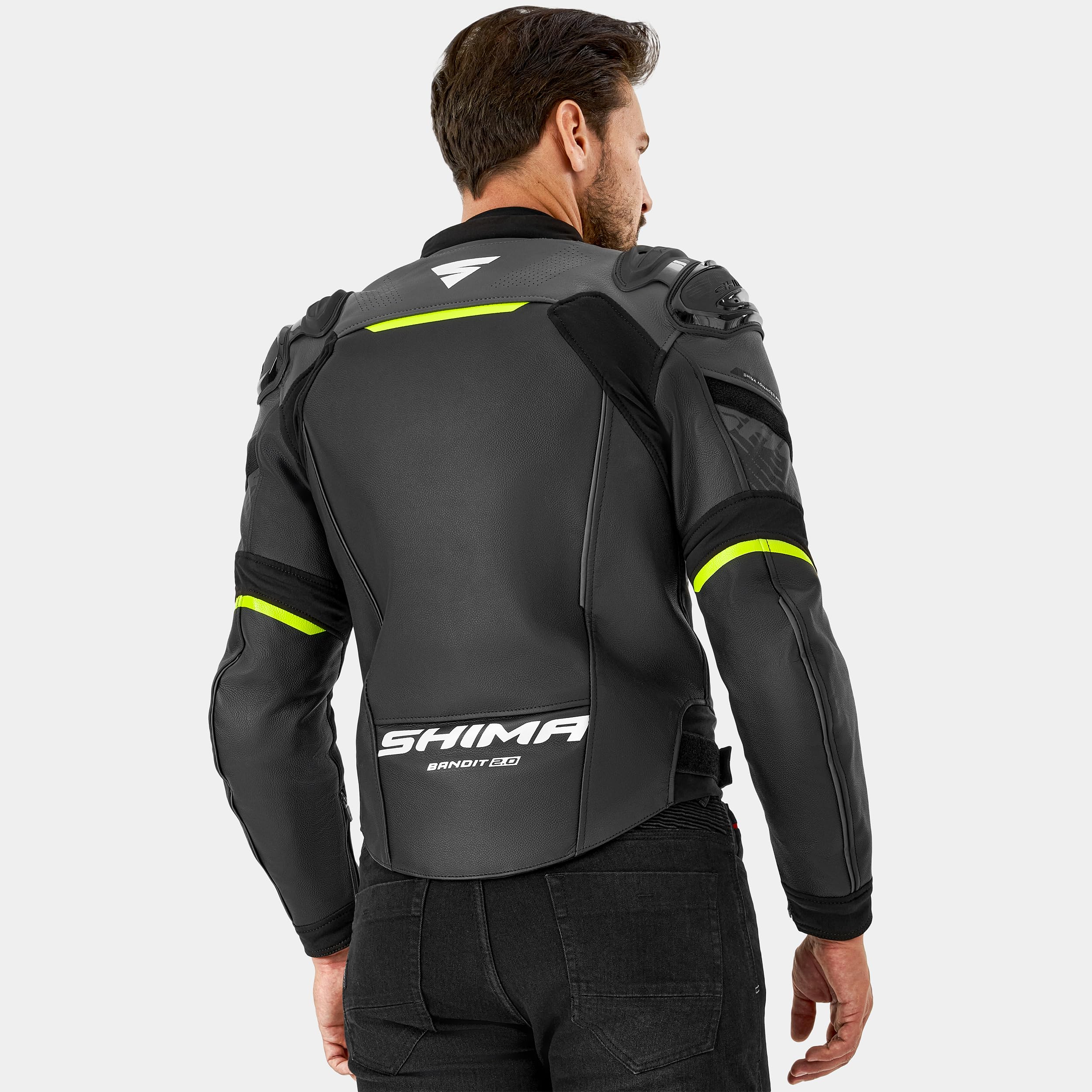 SHIMA Bandit 2.0 Motorrad Jacke Hose Herren mit Protektoren AirForce Rückenprotektor Leder Motorradkombi Sommer | Wetterfester Fahrkomfort