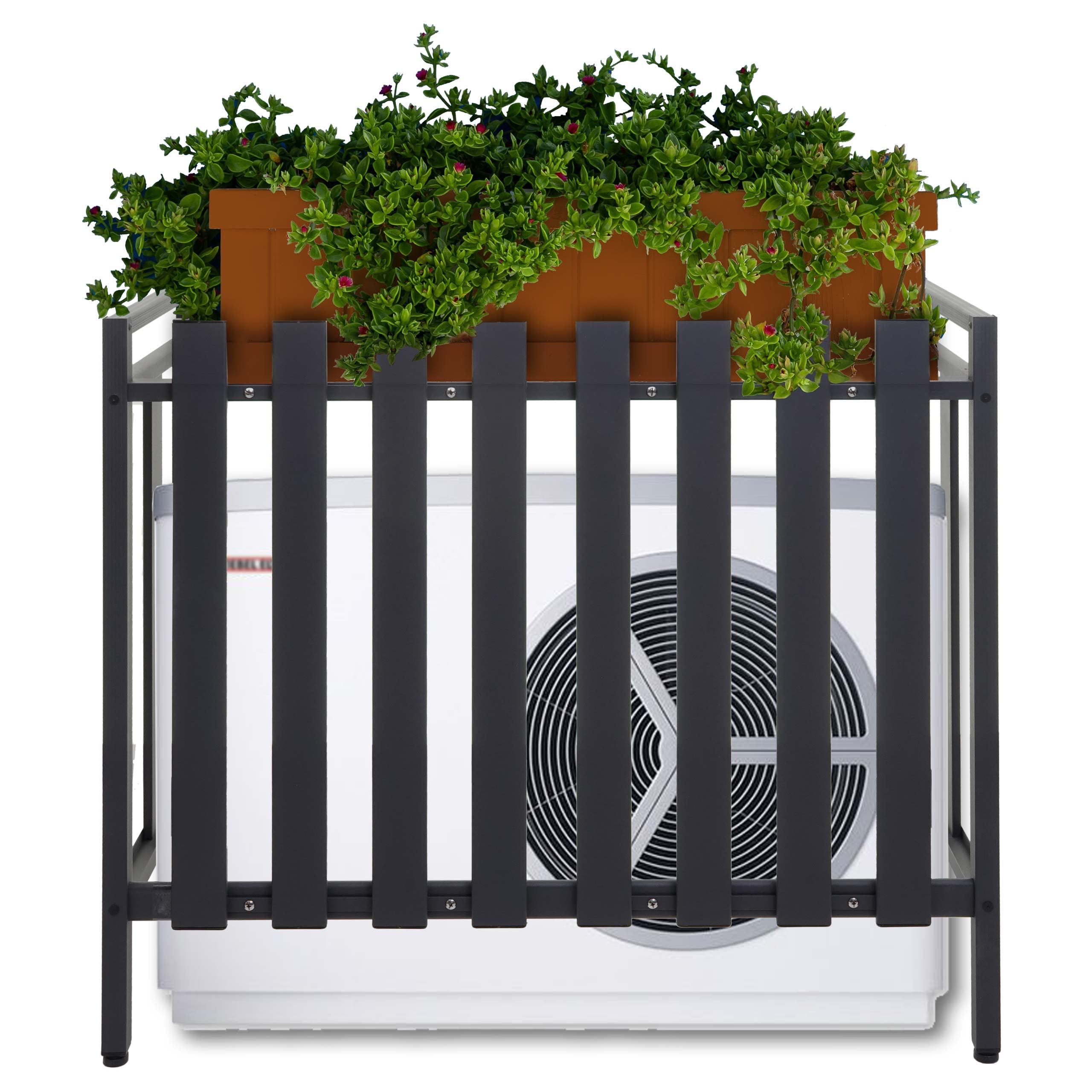 Mendler Copri condizionatore Esterno Copertura Protettiva e Decorativa HWC-K58 80x90x39cm Alluminio - Grigio