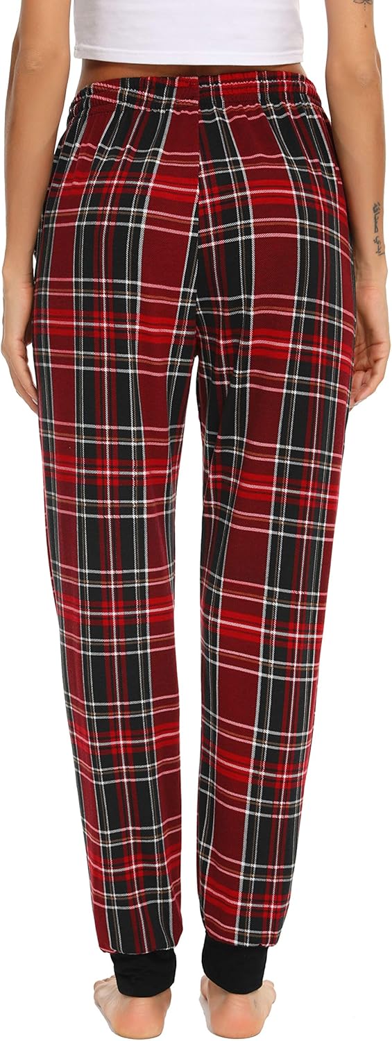 Vlazom Women Plaid Pajama Pants Comfy Lounge Pants Sleep Pj Bottoms Jogger Trousers with Pockets Drawstring - Image 3