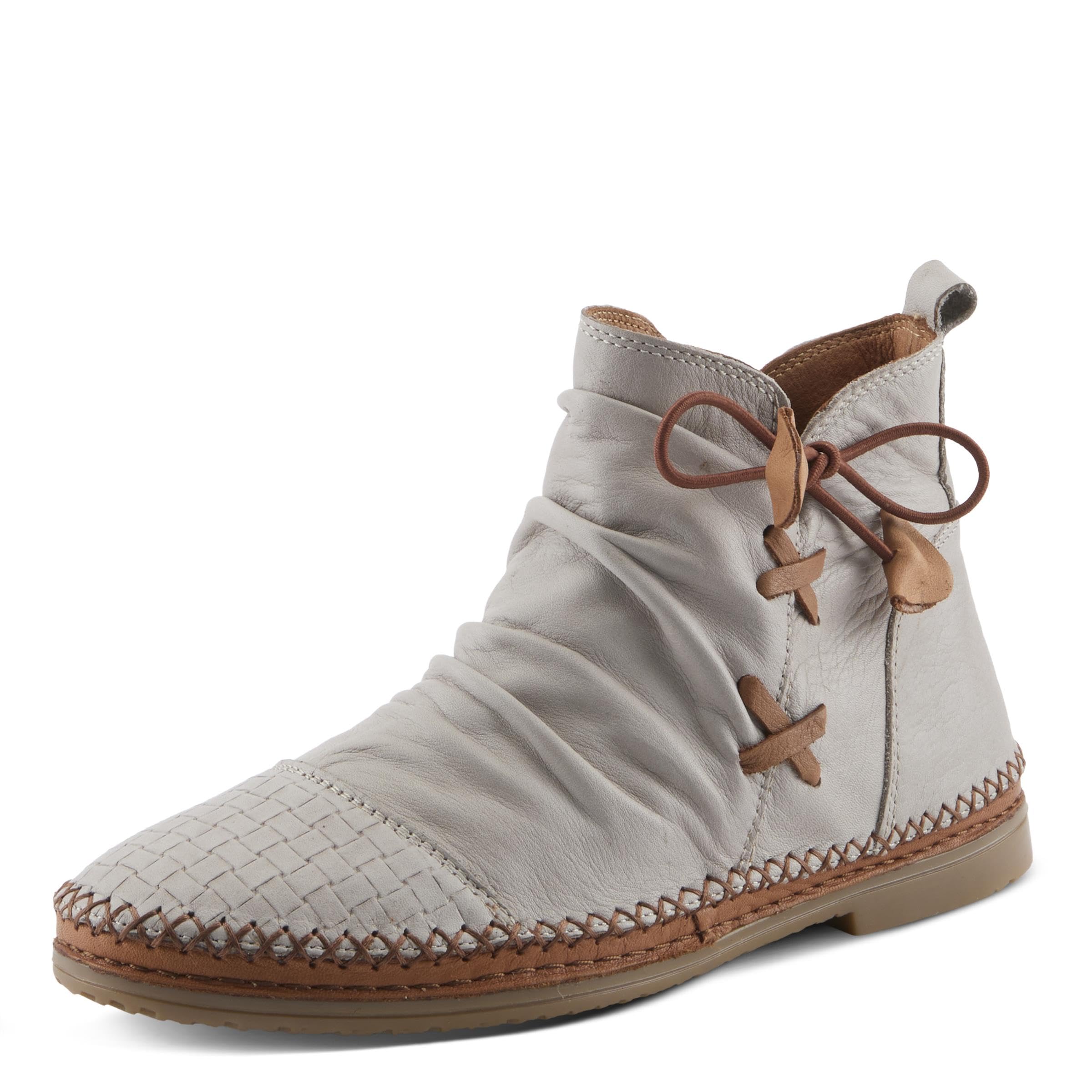 Spring Step Pomeroy Chelsea Boot - Butter Soft Leather Upper with Basketweave Cap Toe - Decorative Elastic Tie