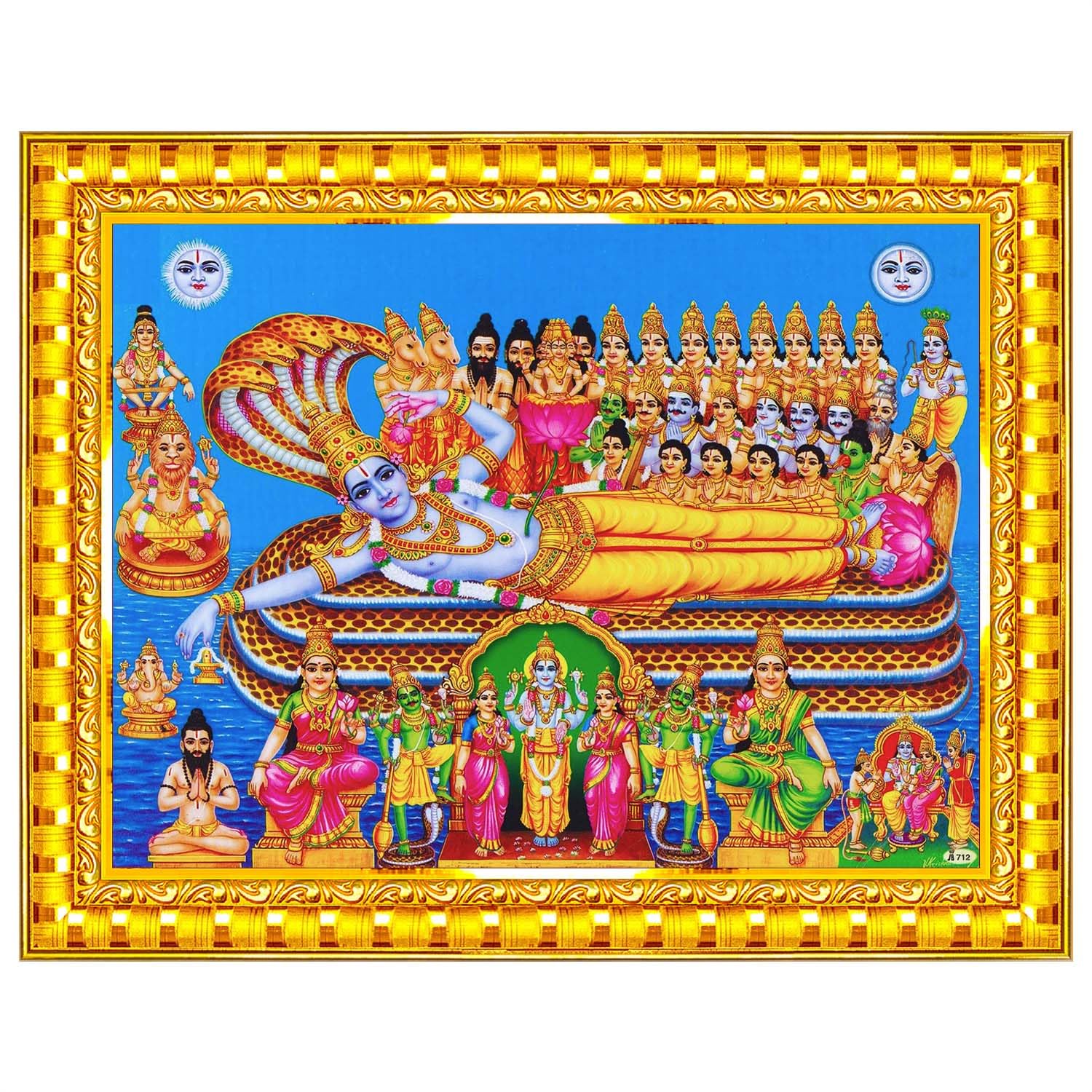 Lord Anantha Padmanabha Swamy Painting - Home Decor -8 Lord Anantha Padmanabha Swamy Painting - Home Decor -8