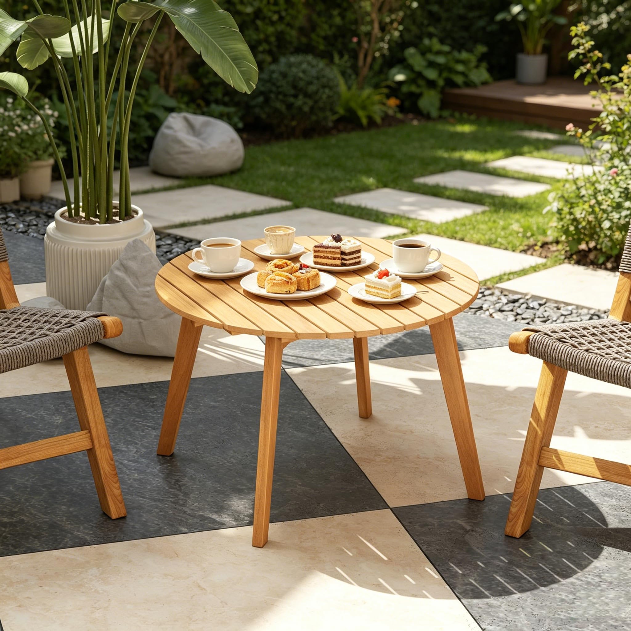 GIANTEX Table Basse Exterieur 62cm en Bois d'Acacia