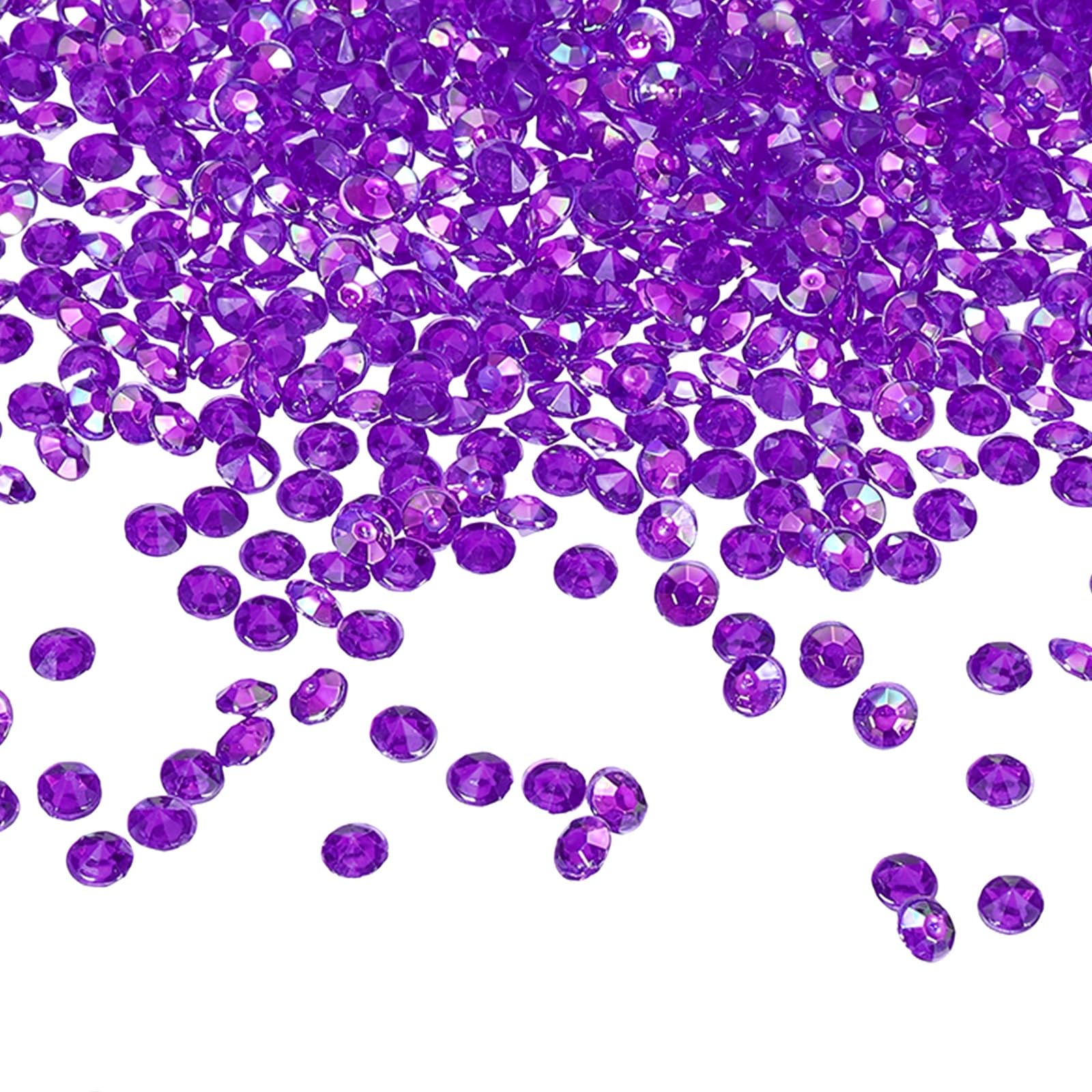 sourcing map 5000Pcs Wedding Table Scatter Confetti Diamond, 4.5mm Acrylic Bulk Fake Crystals Vase Diamonds Decorations for Table Centerpiece Wedding Bridal Party Vase Beads, Dark Purple AB