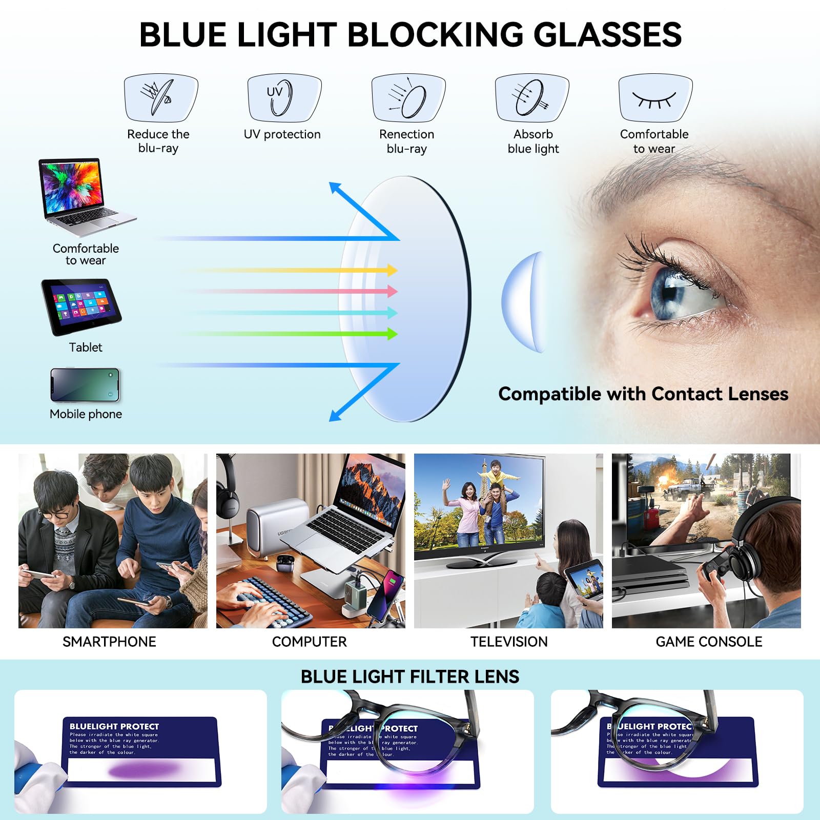 Dollger Lunettes anti-lumière bleue pour homme et femme, lunettes d'ordinateur anti-reflets avec verres AC, lunettes rondes tendance rétro unisexe