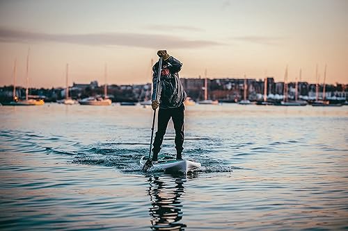 Miniatura 2 de BOTE Paddle universal de 3 piezas ajustable de fibra de carbono SUP hoja convexa borde ABS, agarre de plástico, tabla de remo de pie, pesca, kayak,