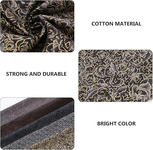 Miniatura 7 de Exceart - Juego de 5 piezas de tela de algodón de Navidad con cuadrados de tela de remiendo de tela hecha a mano para manualidades, guirnaldas de