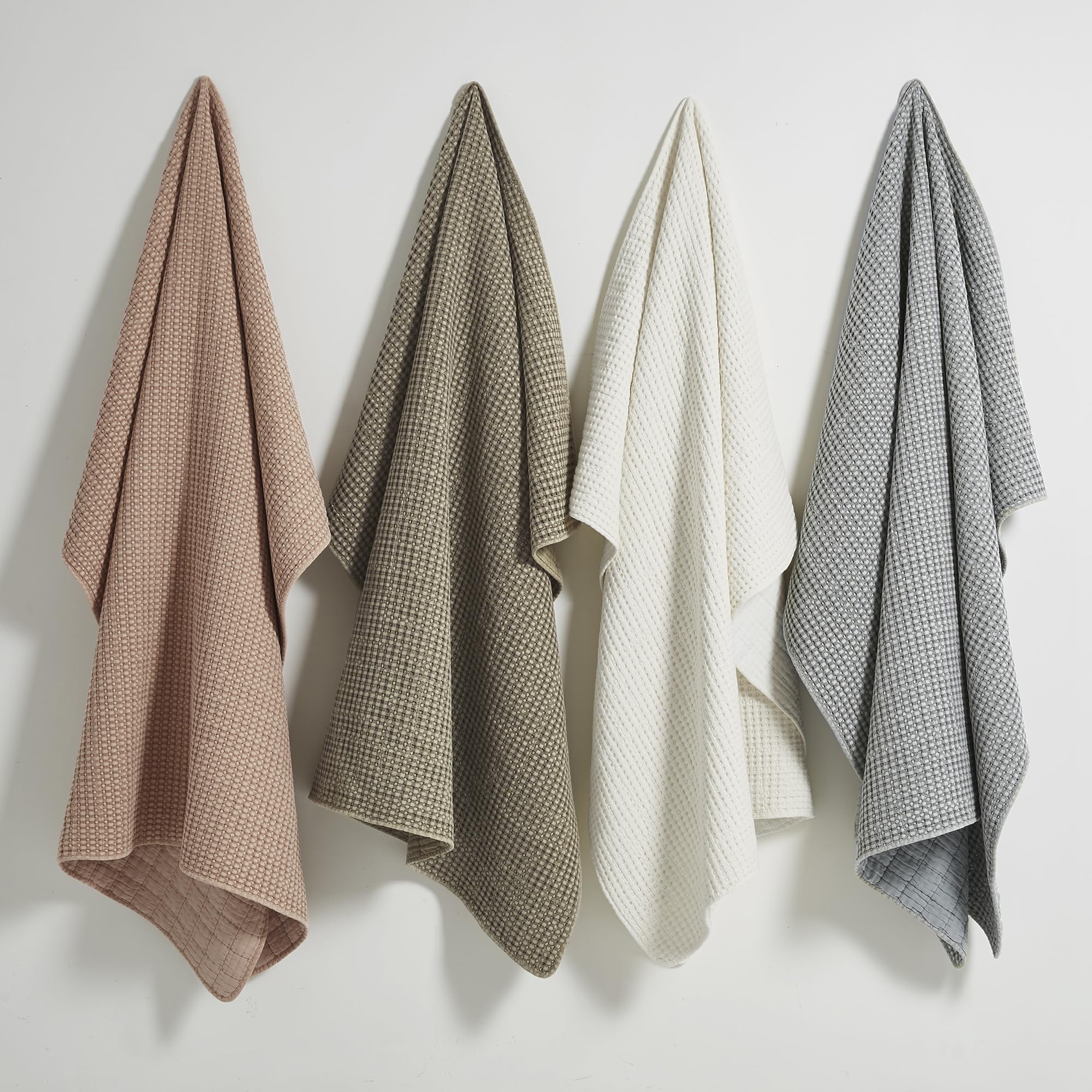 Levtex Home - Mills Waffle - Throw - Blush Cotton Waffle - Throw Size 50 x 60in.