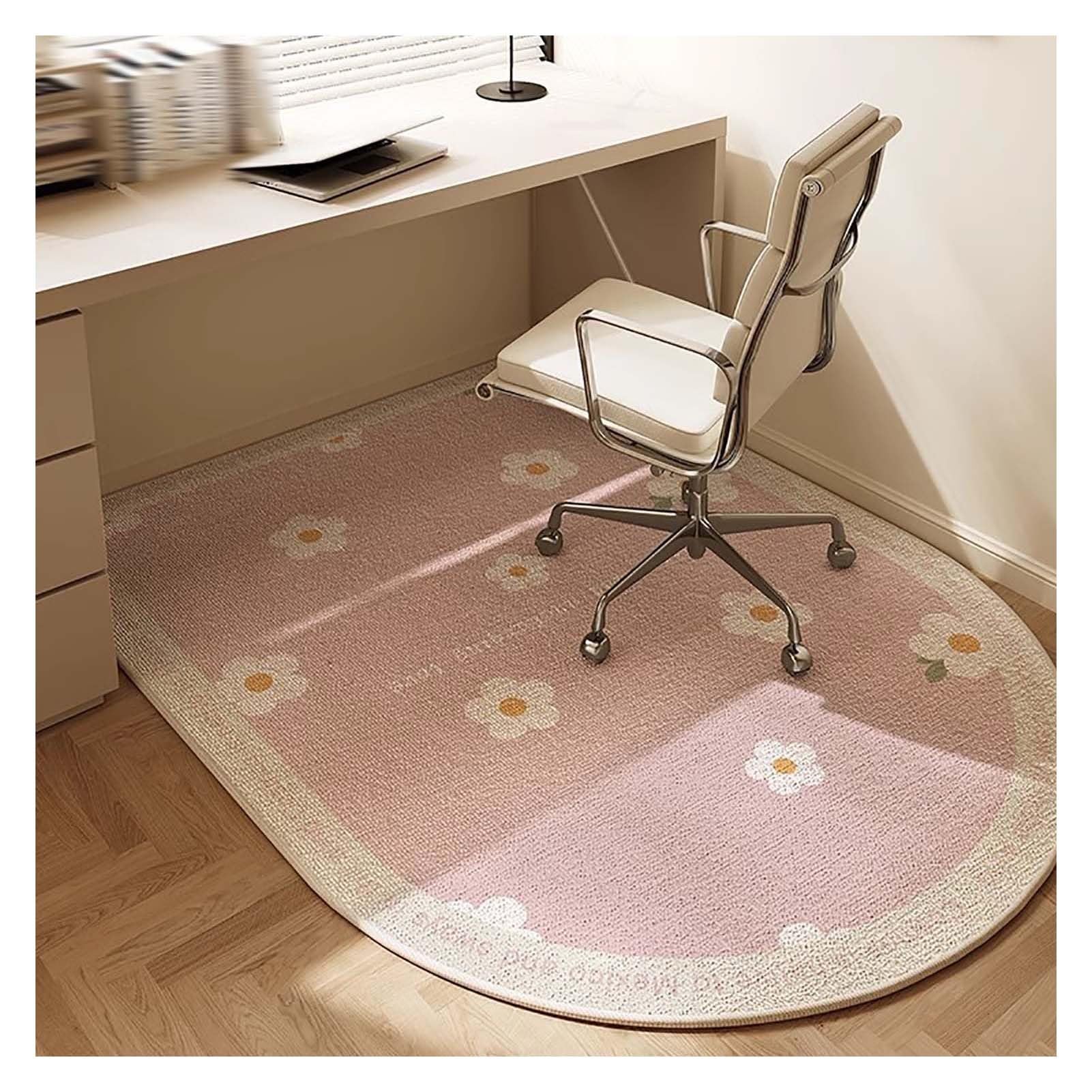 Tapis de chaise en moquette rose 120x60cm de protection de sol