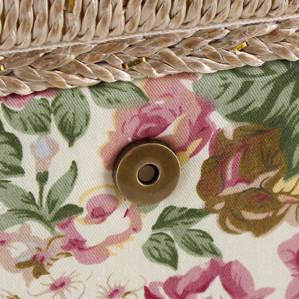 Nähkästchen Nähkorb, Blumen-Rose, bedruckter Nähkorb mit ergonomischem Griff für Haushalts-Organizer, 30,5 x 23,1 x 15,5 cm