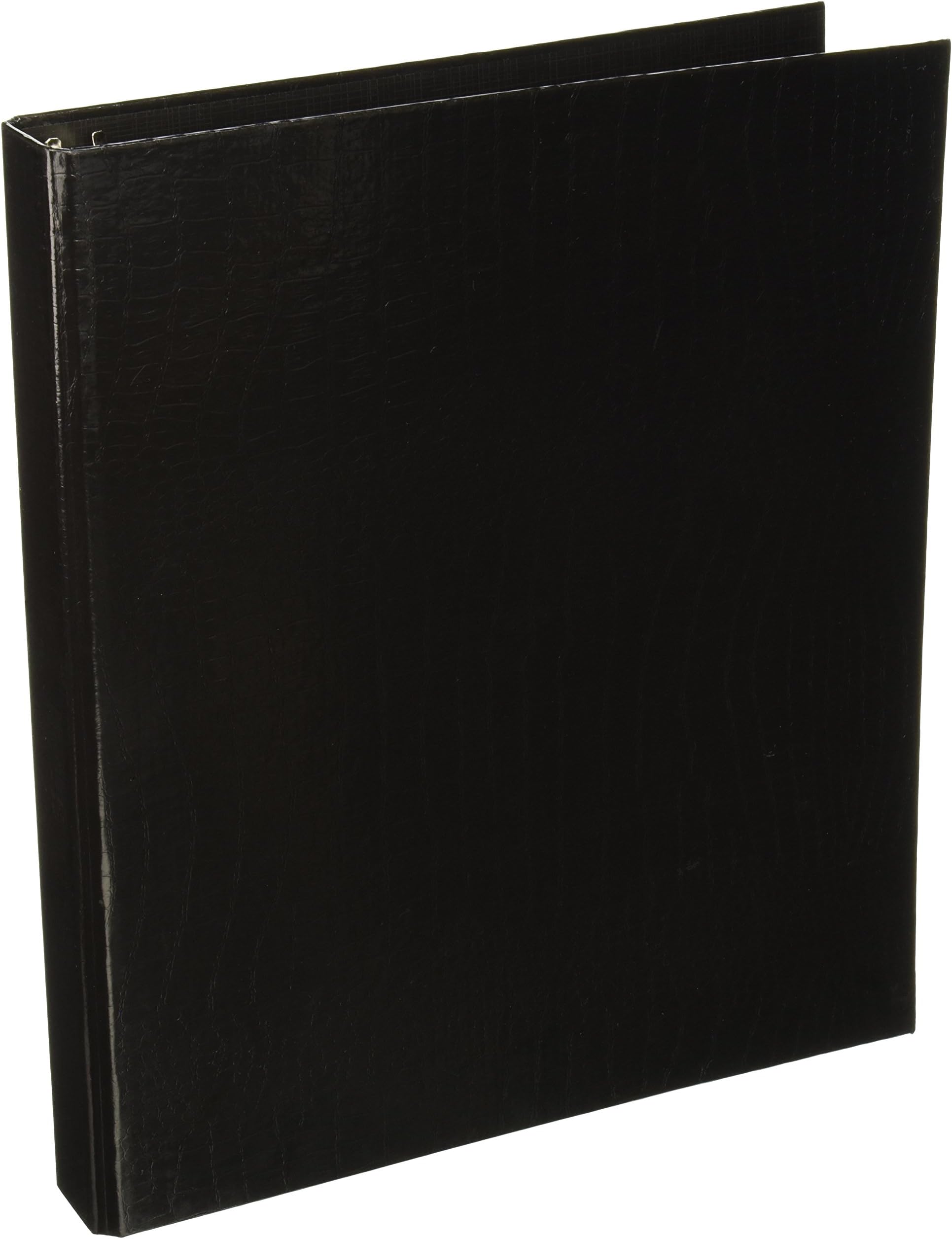 Aurora GB PROformance II Binder, 1 Inch Round Ring, 8 1/2 x 11 Inch Size, Black, Croc Embossed, Eco-Friendly, Recyclable, Made in USA (AUA10235)