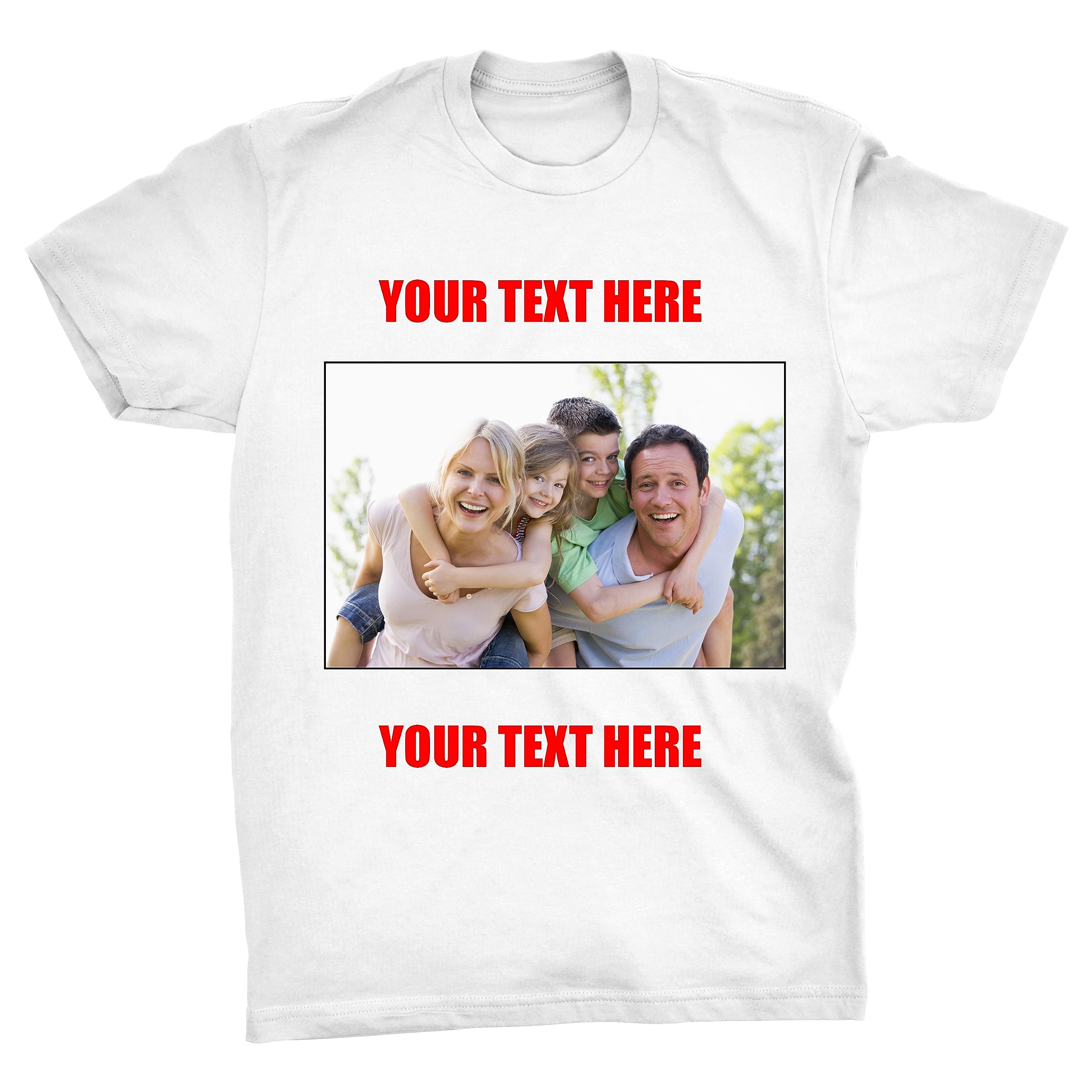 Create Your Own Any Photo Text Custom Personalised T-Shirt (White, 5XL)