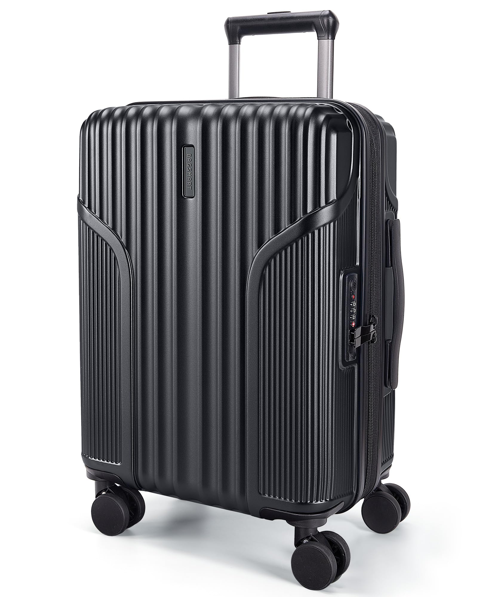 Carry On Luggage 22x14x9 Airline Approved, Expandable Suitcase with Wheels,Black