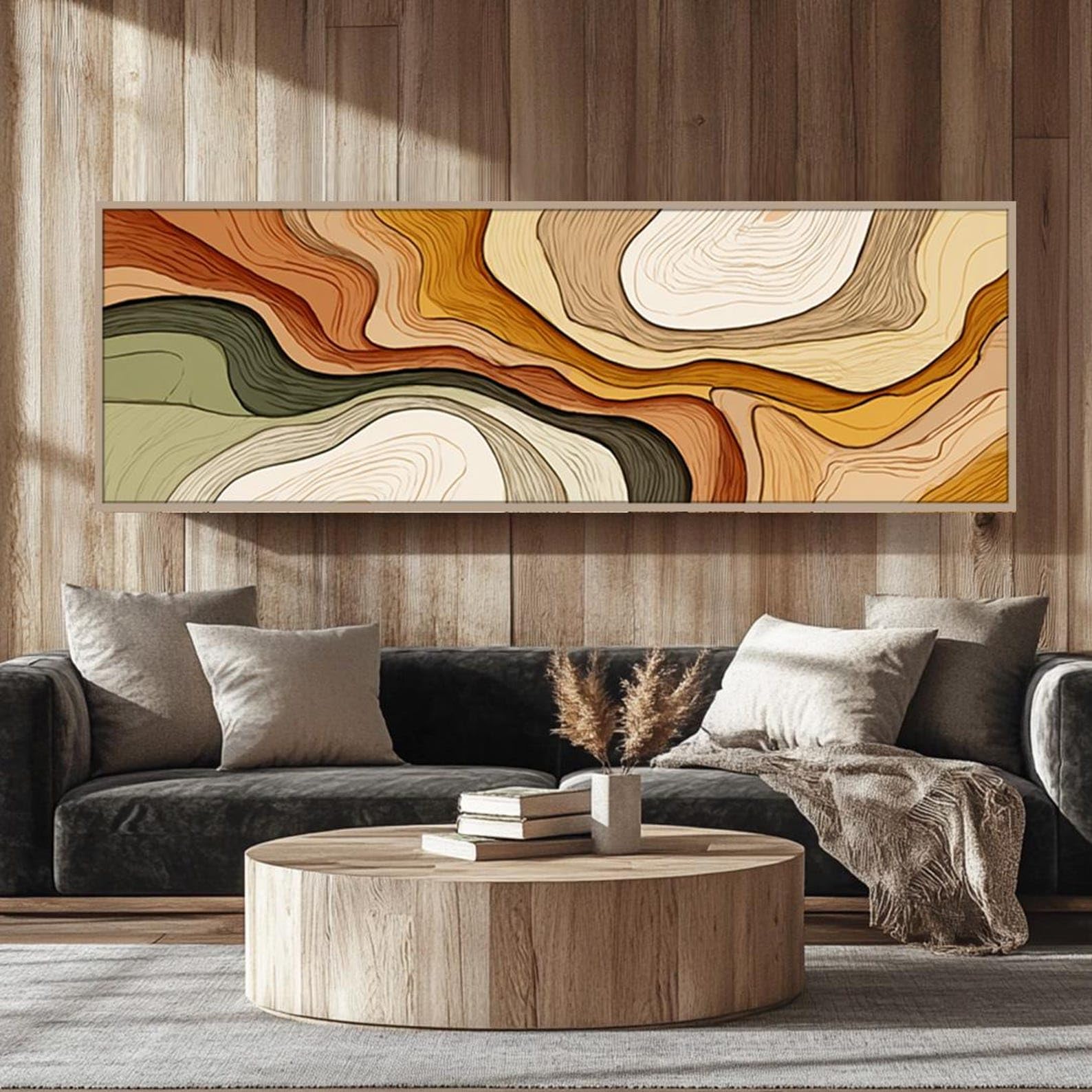Tableau mural horizontal sur toile nature XINBAO déco bureau moderne - 8