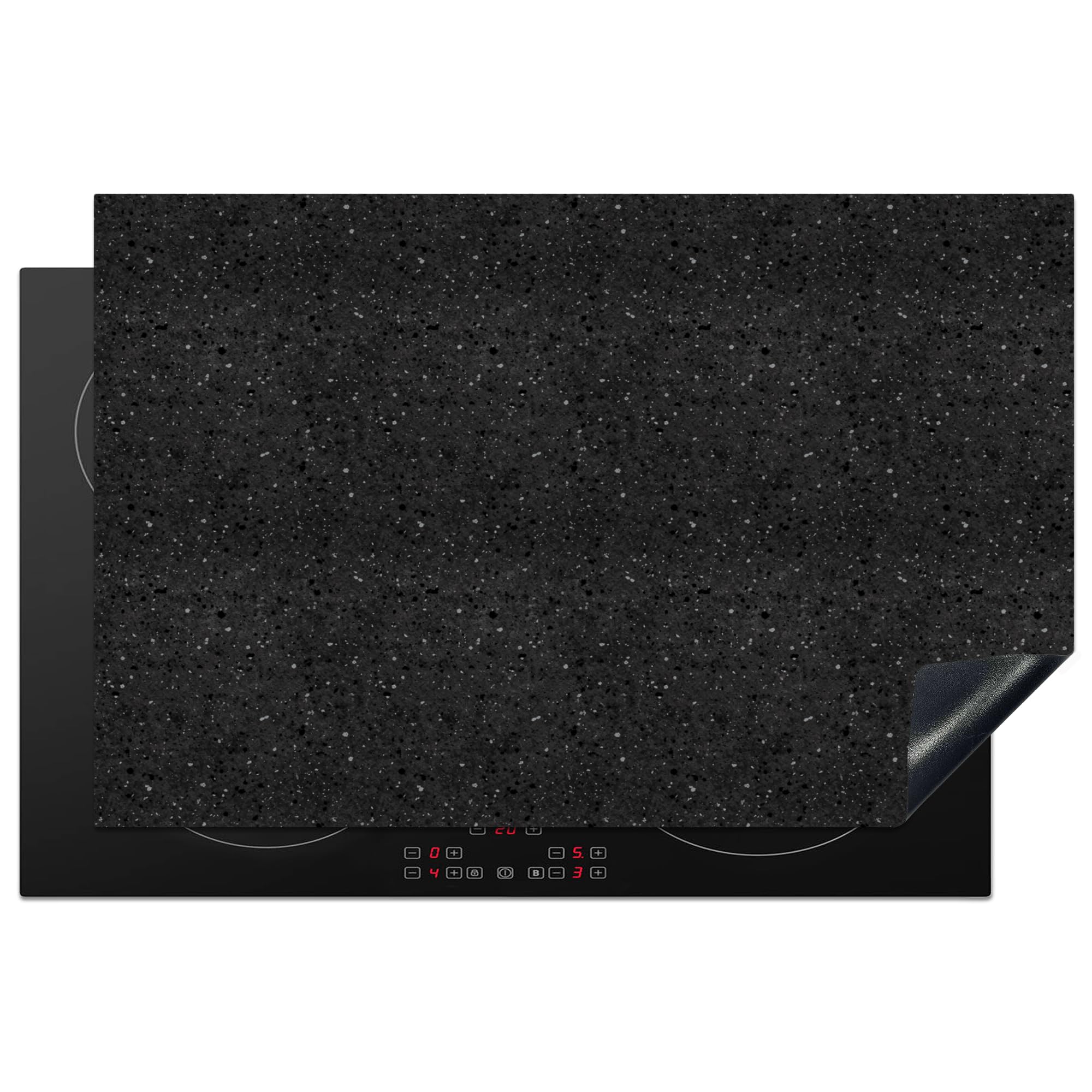 KitchenYeah© Induction Hob Cover Protector Mat 20.5"x31.9" / 81x52 cm Kitchen Universal Ceramic Covers for Electric Cookers Vinyl Granite - Black - Grey — image 1