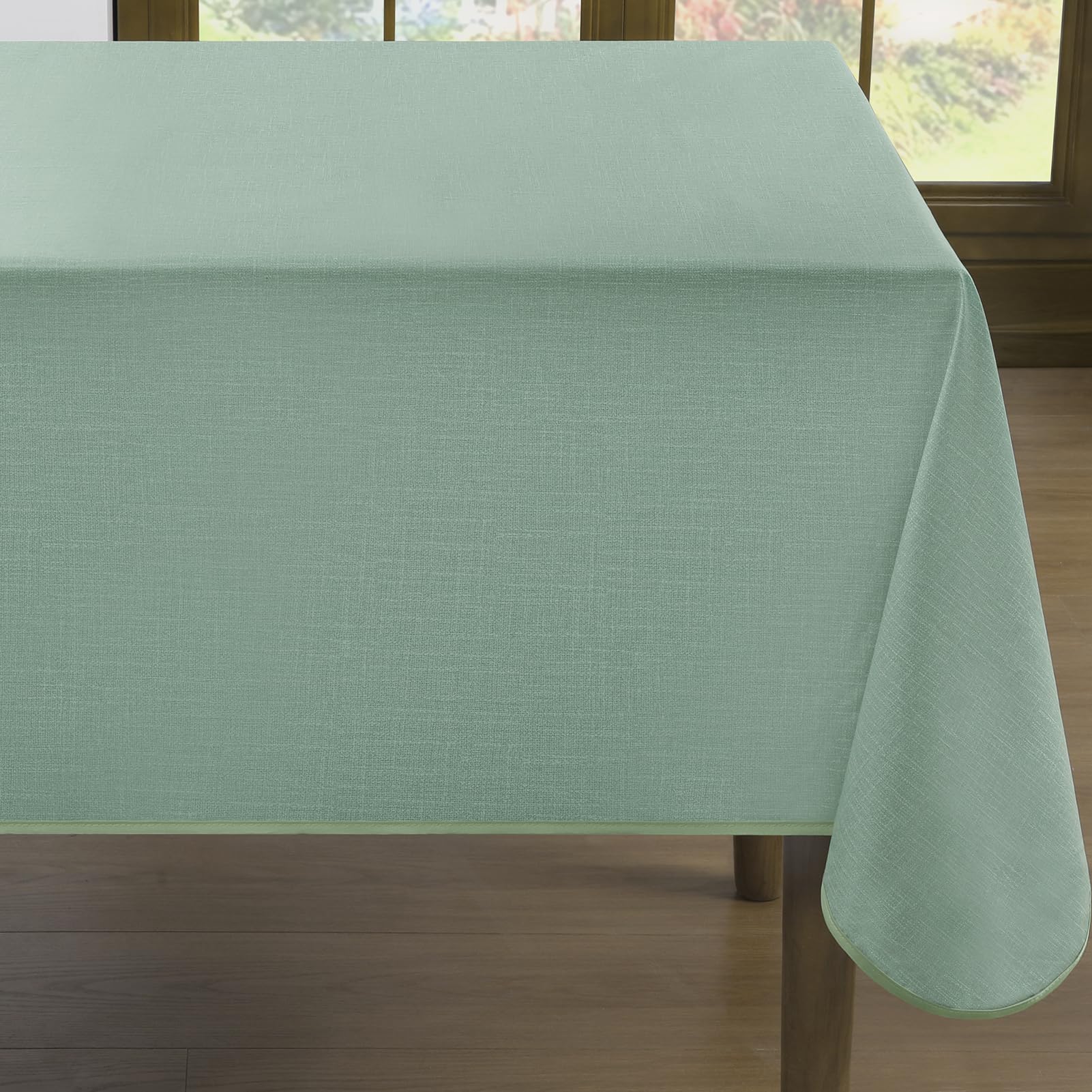 Romanstile Wachtuchtischdecke mit Saum Leinenopitk