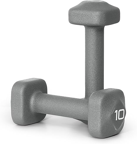 Tone Fitness Neoprene Dumbbell Weight Pairs with Anti-Roll Square Head | Multiple Options