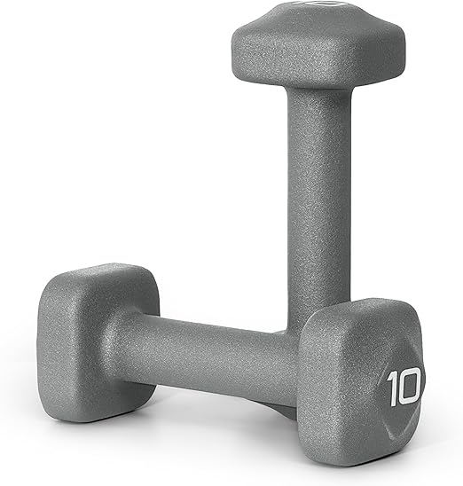 Tone Fitness Neoprene Dumbbell Weight Pairs with Anti-Roll Square Head | Multiple Options