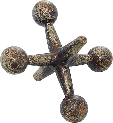 Miniatura 11 de Deco 79 Metal Jack Sculpture, Set of 3 5", 4", 3"H, Gold