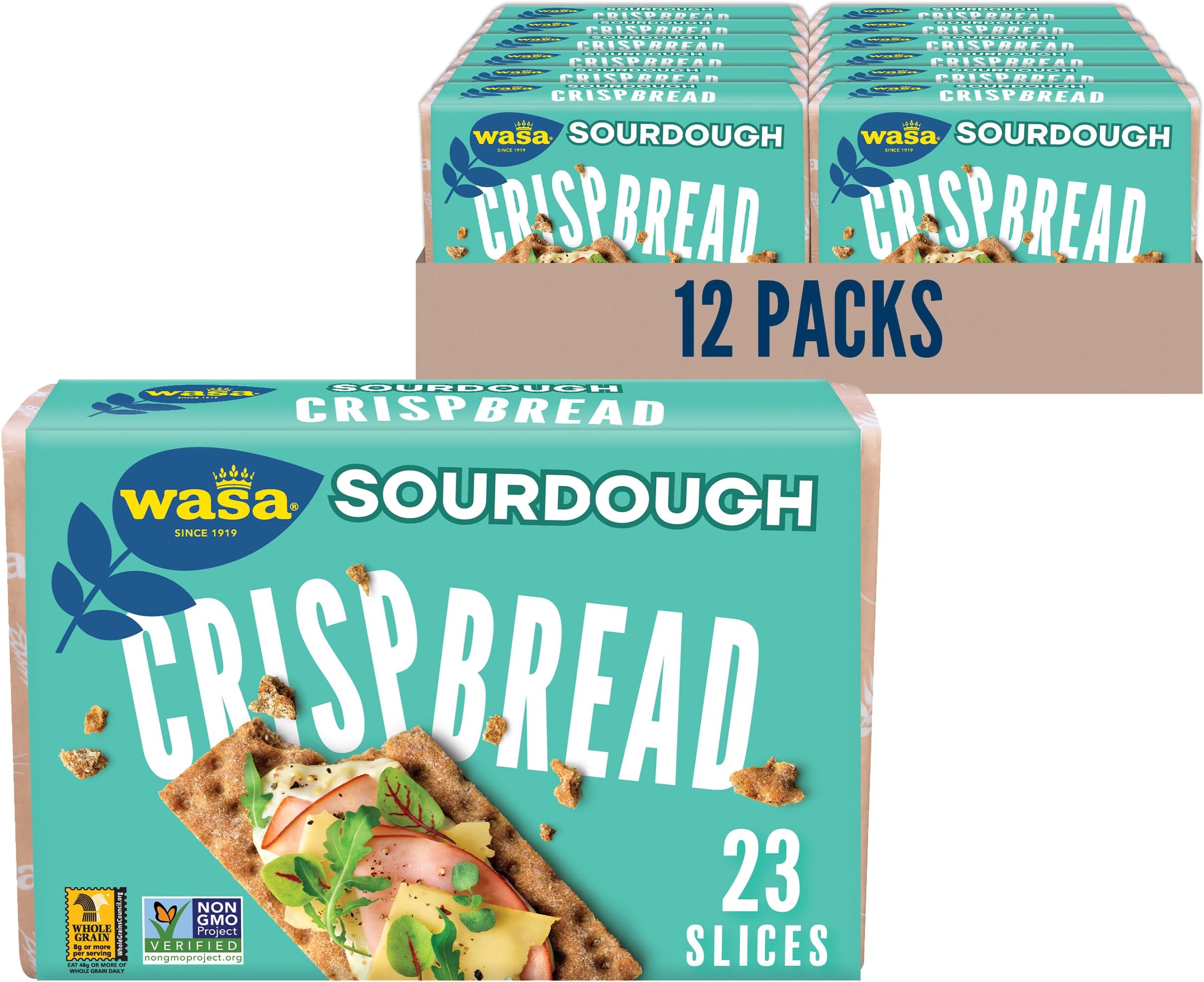 Sourdough Crispbread, 9.7 oz (Pack of 12), Crackers, Non-GMO Ingredients, Fat Free