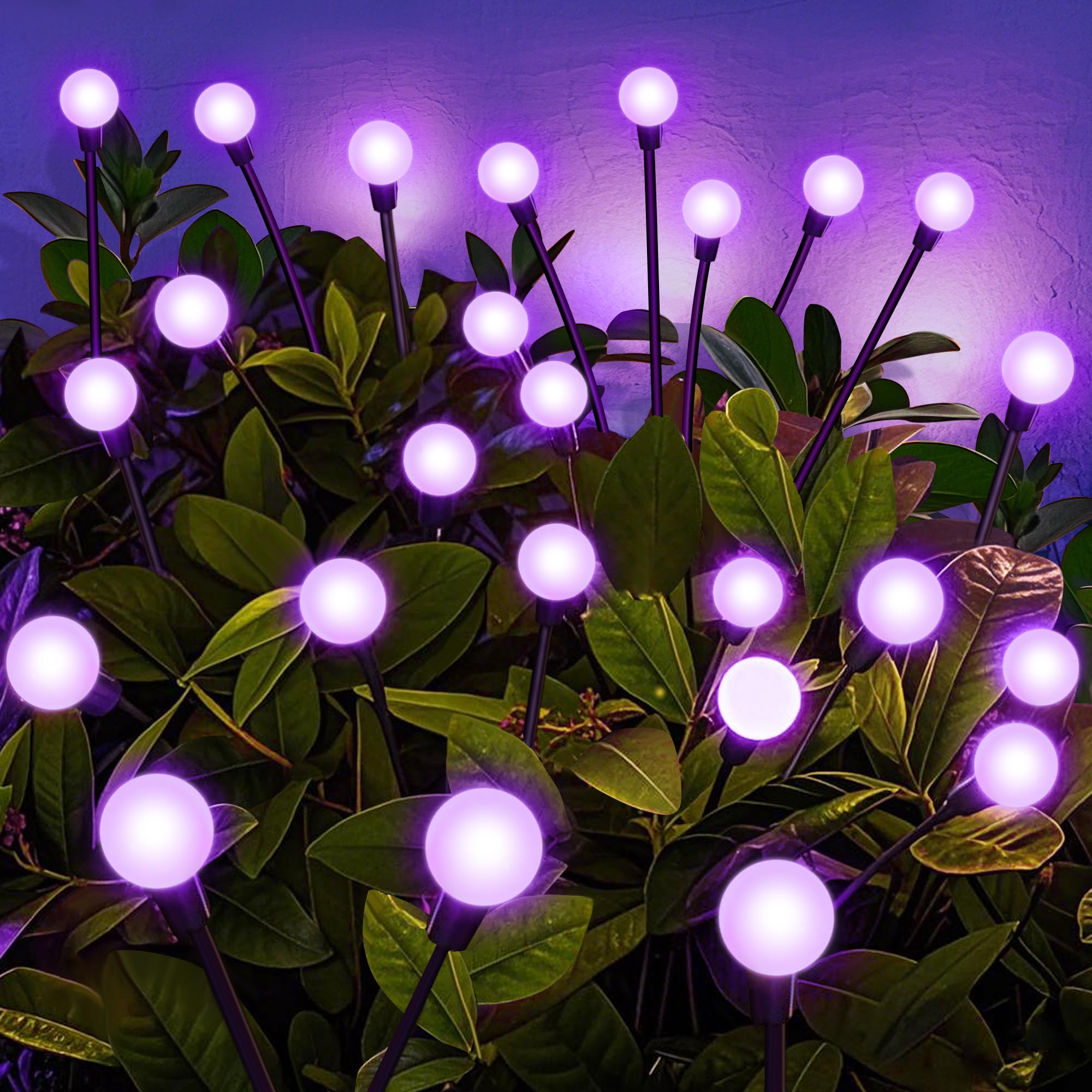 ZFNN Solarleuchten Außen Garten Lila - 36 LEDs Solar Glühwürmchen Lichter, Lila Schwankende Lichter Außen Wasserdicht, 6 Pack 6 Köpfe Garten Deko für Hof Terrasse Weg Rasen Dekorationen