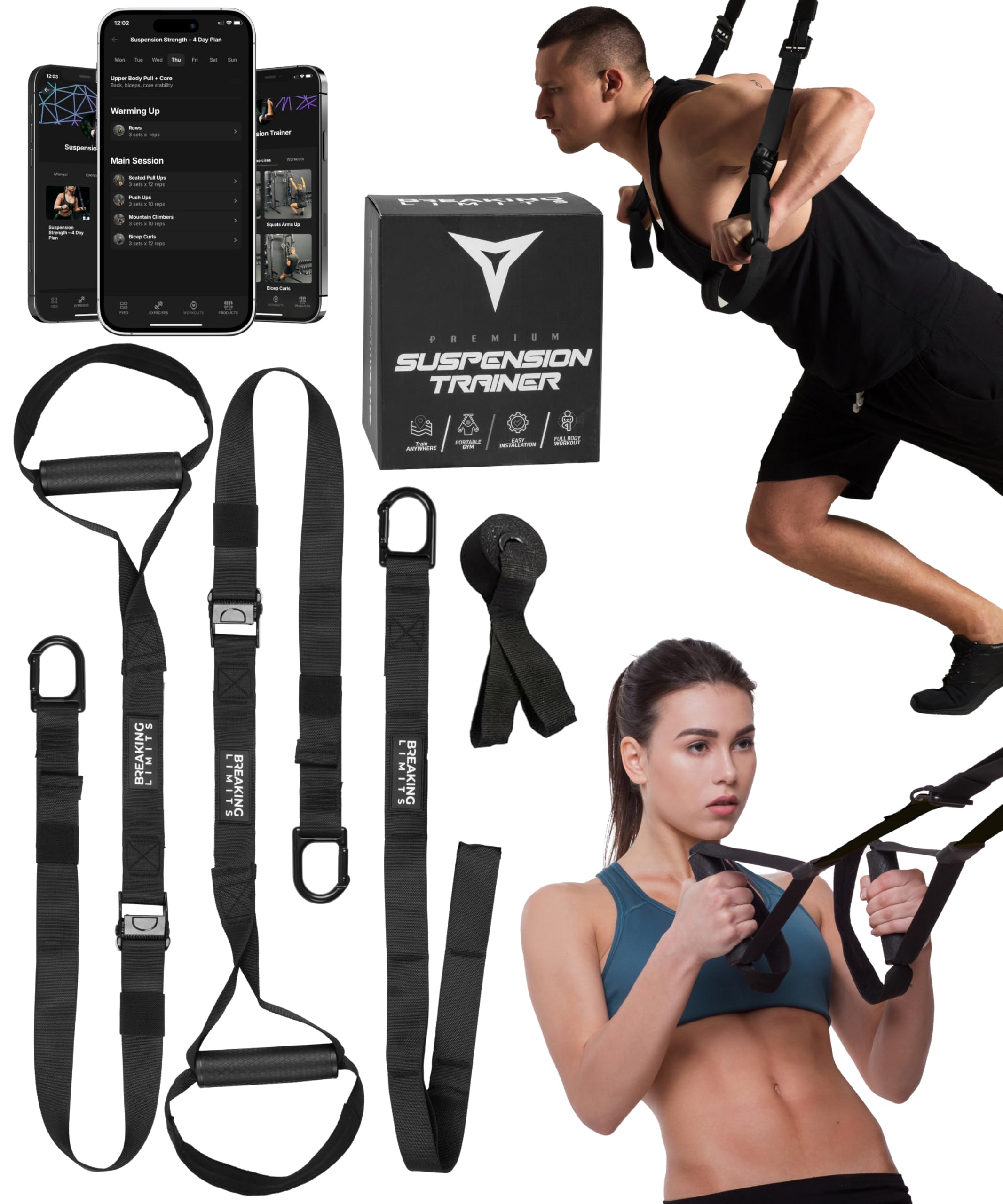 Breaking Limits Sling Trainer per la casa – Sling Trainer per allenamento della forza – Attrezzature Outdoor Fitness Gym