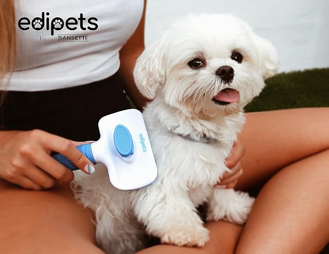 Foto 3 de 3 de Edipets, Cepillo para Perros y Gatos, para Pelo Largo, Quitapelo, Púas de Acero y Silicona, Quitar Pelo Muerto
