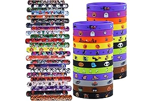 Halloween Trick or Treat Party Favors - 48 Glow-in-the-Dark Slap Bracelets