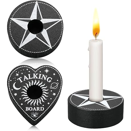 2 Pieces Wiccan Candle Holder, Chime Candle Holder for Witchcraft Black Ritual...