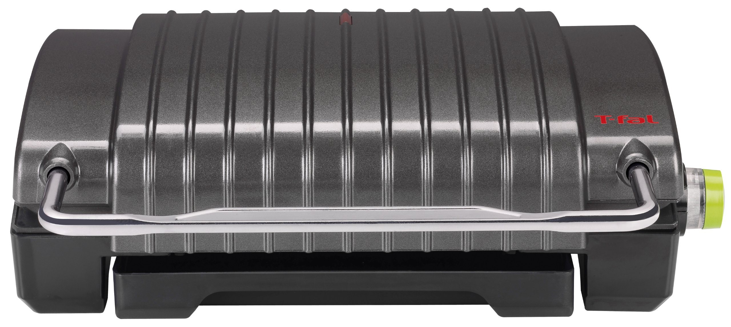 T-fal GC4208 4-Burger Curved Grill with Non-Stick Plates, Silver