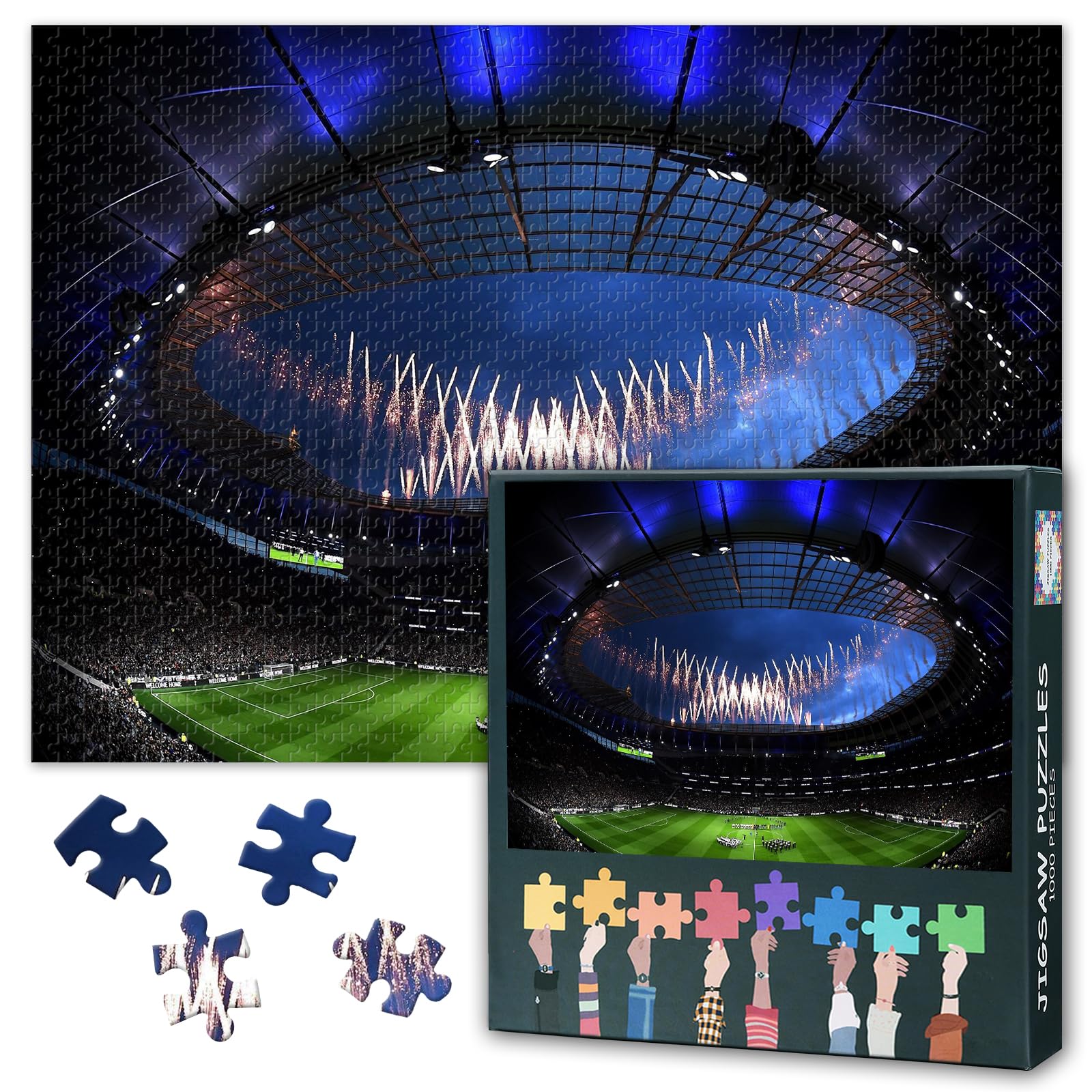 New Tottenham Hotspur Stadium Puzzles 1000 Pieces for Adults Jigsaw Puzzle Educational Games - 50x70cm Matchday Atmosphere,Difficult Challenging Puzzles
