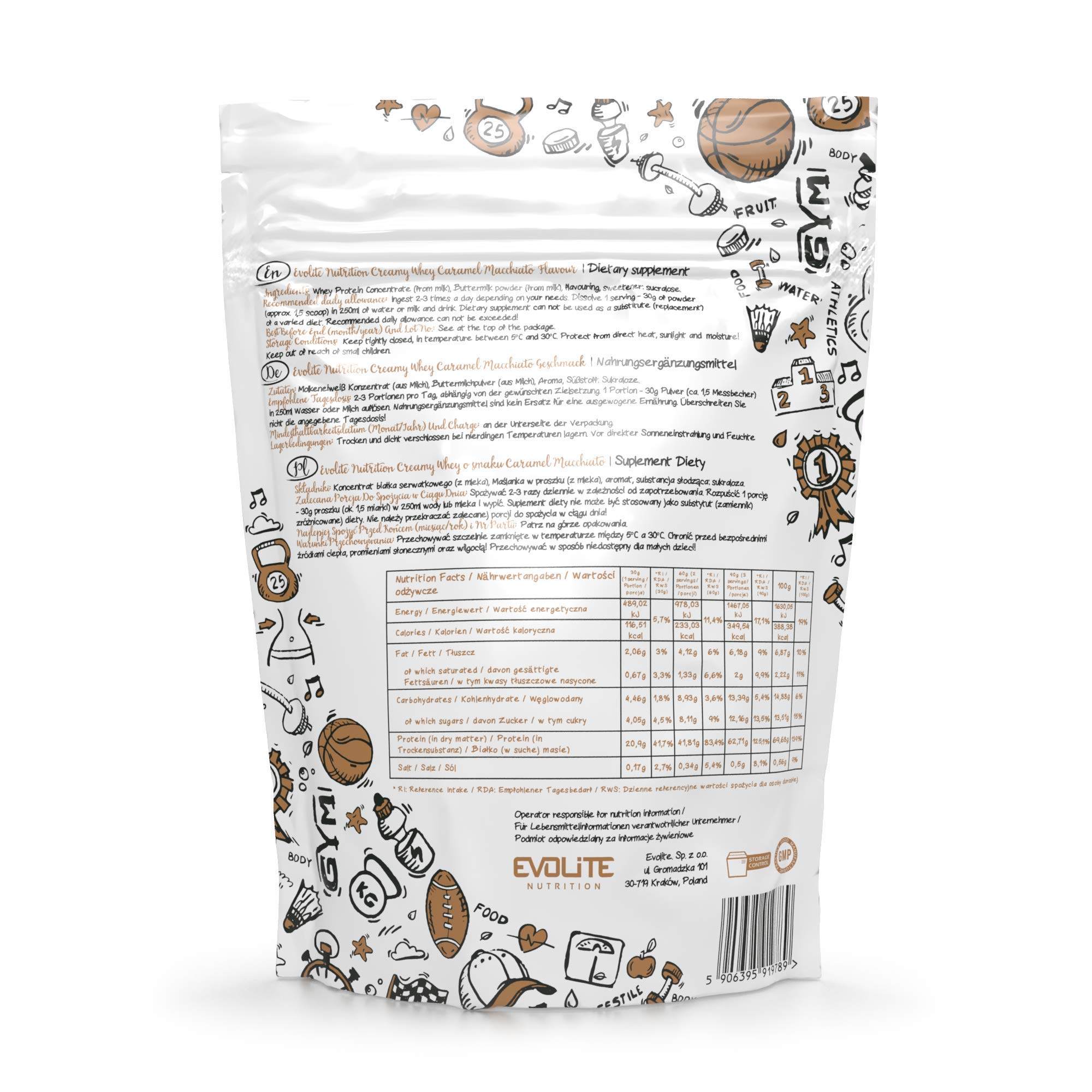 Evolite Whey Protein Powder 700 g - Serwatka z maślanką - 23 g białka w porcji - 23 porcje -