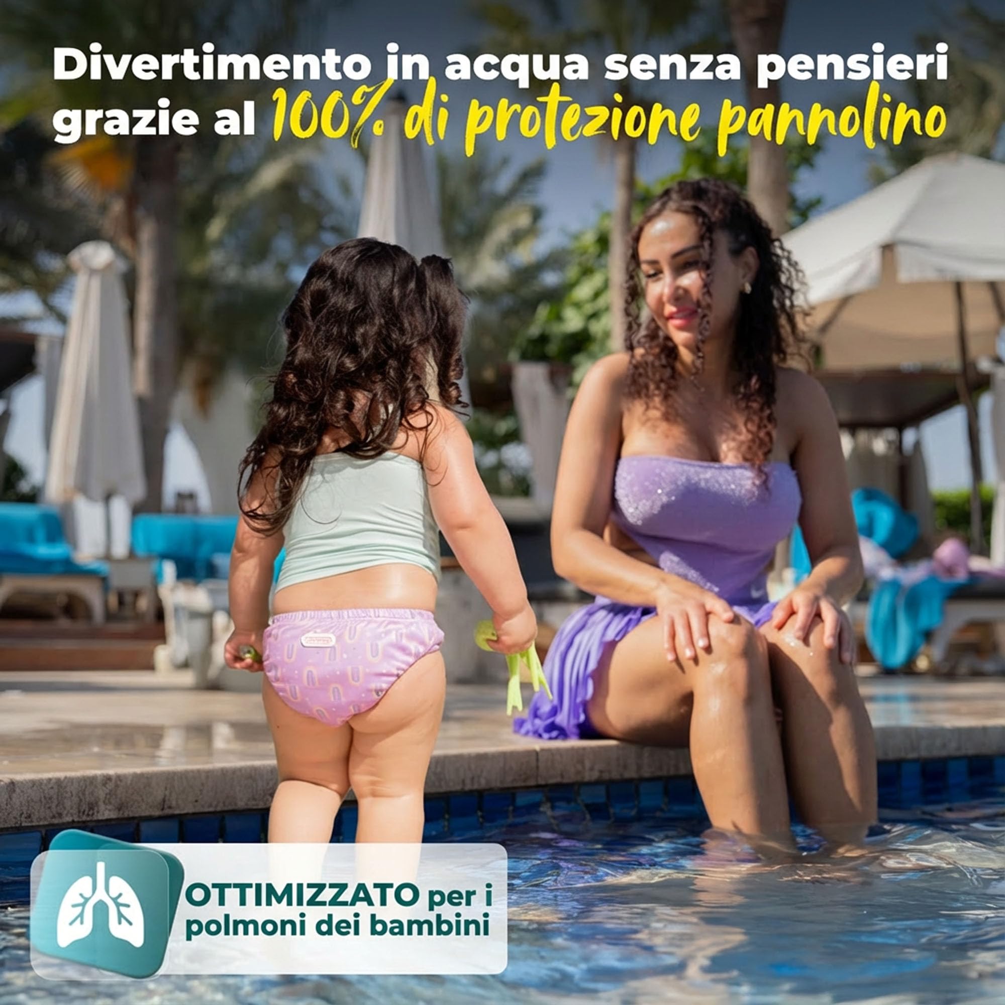 KIDVERSE Pannolini da nuoto riutilizzabili per neonati fino a 6 mesi con borsa per il trasporto