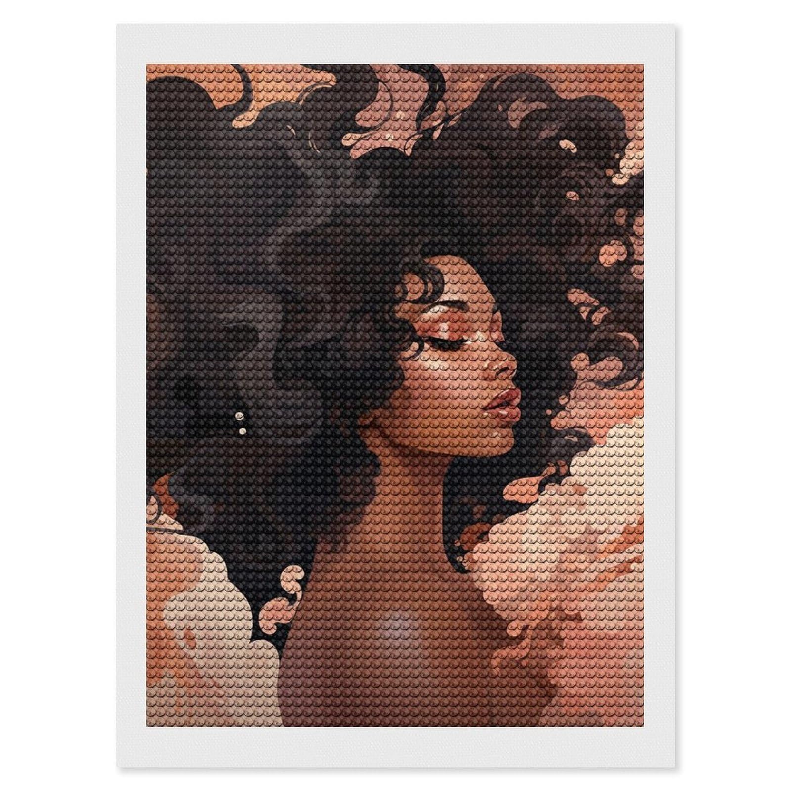 FodPand Diamond Art Kits for Adults, 5D Aurora Diamond Painting Kits for Beginners, Female Silhouette DIY Full Drill Dots Gem Art Paint Crafts for Home Wall Decor 12"x16"