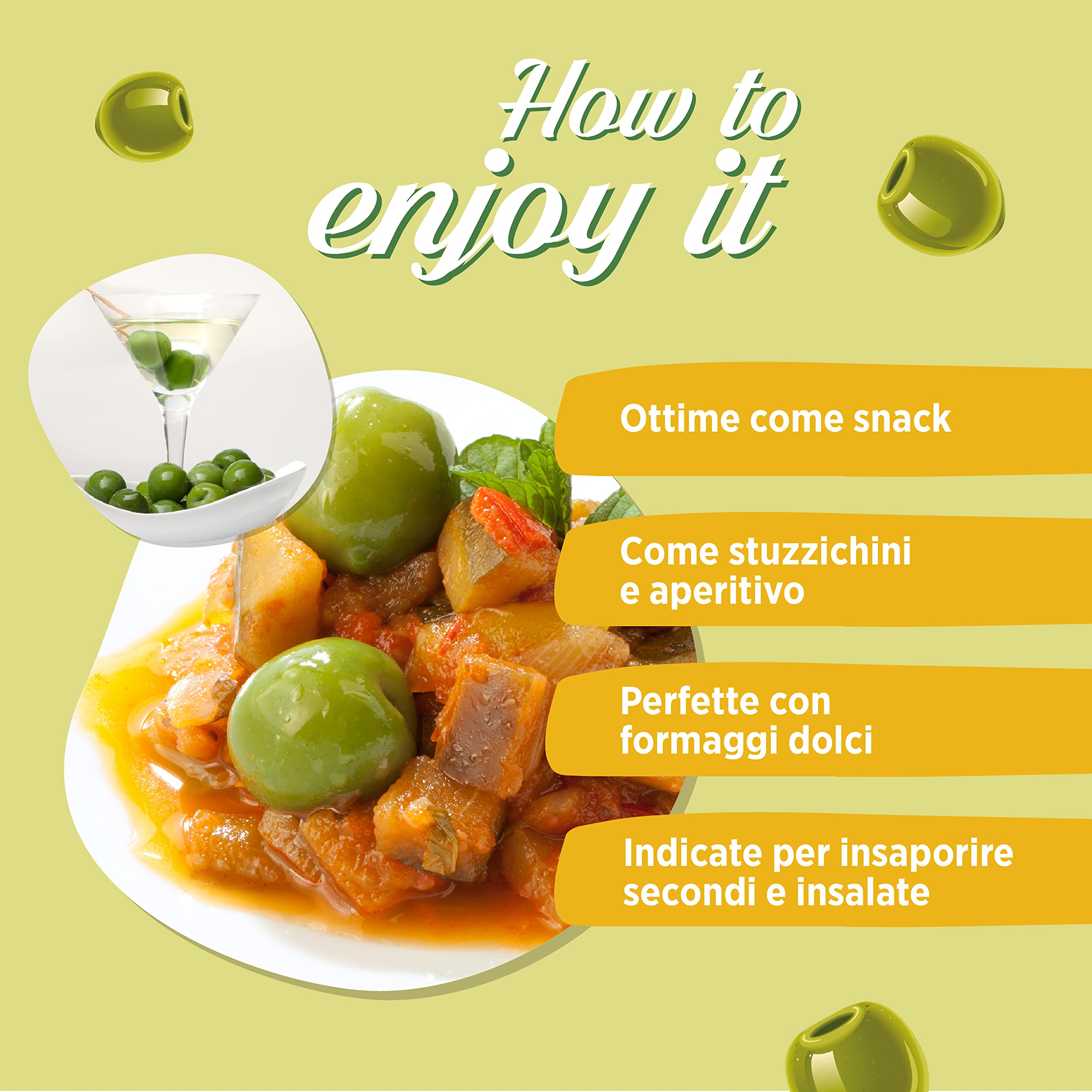 MADAMA OLIVA, Olive Castelvetrano Dolci Verdi, Sapore Unico e Fruttato, Snack Ideali per Antipasti a Base di Formaggi e Salumi, Insalate Verdi, 100% Made in Italy, 6 x 250 gr