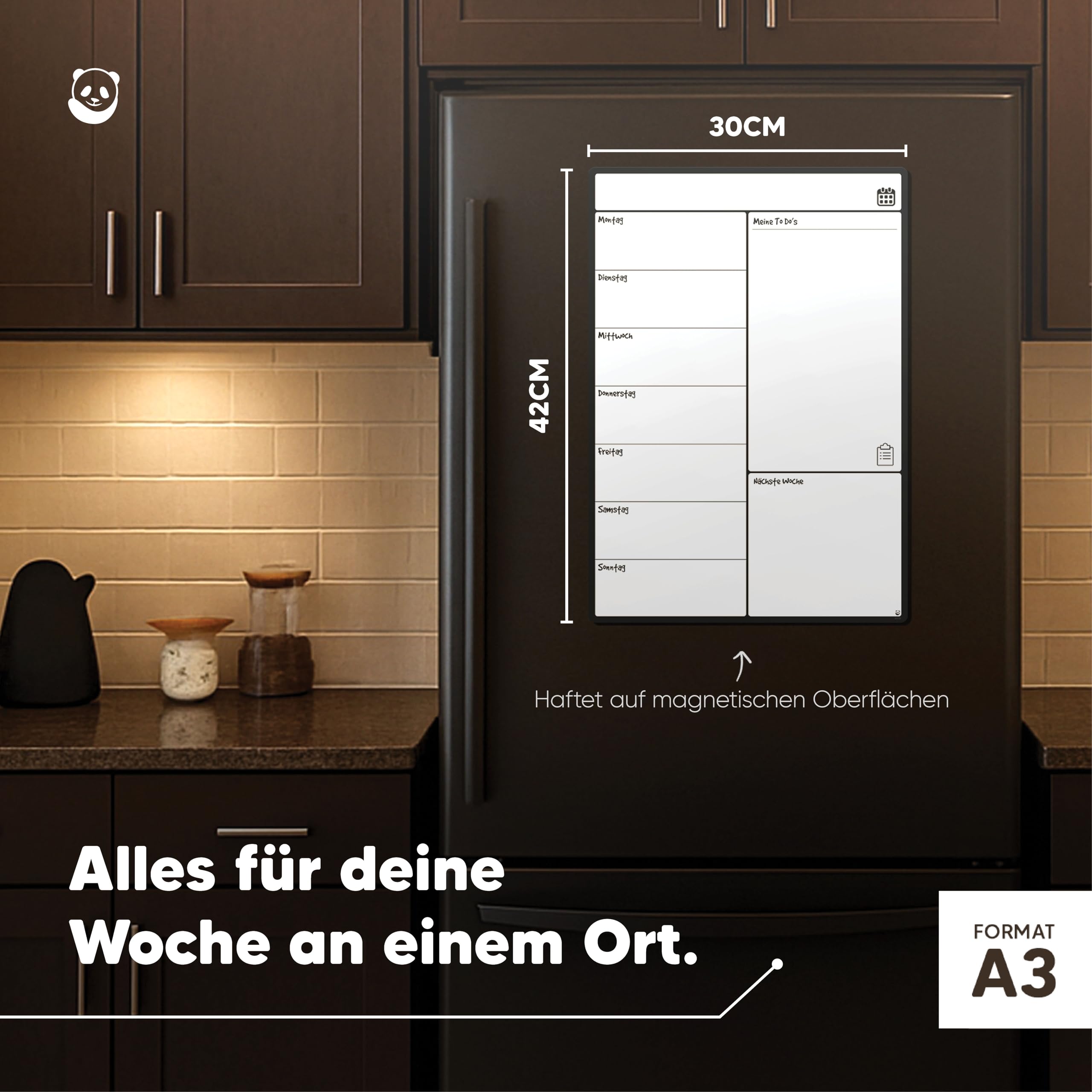 SmartPanda A3 Wochenplaner Magnettafel – Abwischb Produktbild-Vorschau 5