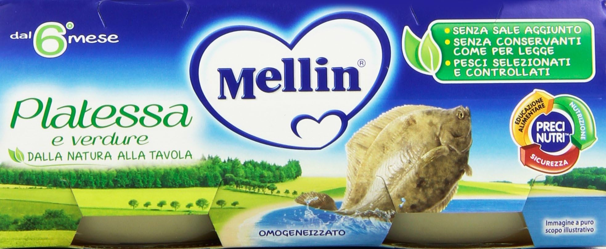 Mellin Homogenized Fish Plaice 2x80g