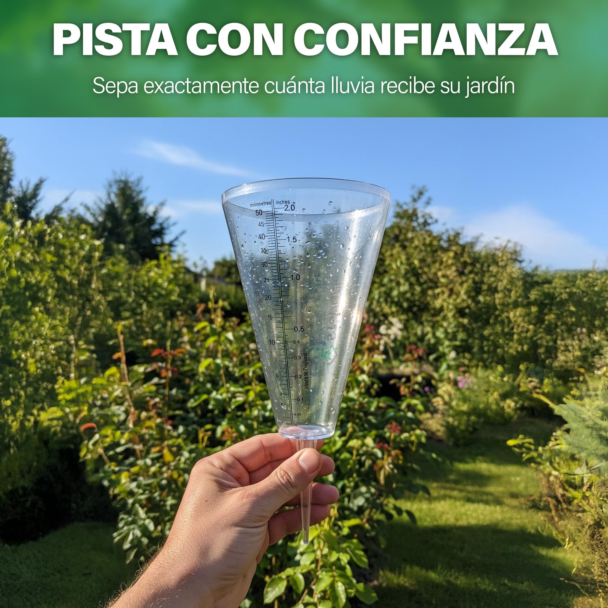 Pluviómetro de Exterior para jardín: pluviómetro de fácil Lectura con Escala Clara para una medición precisa de la Lluvia