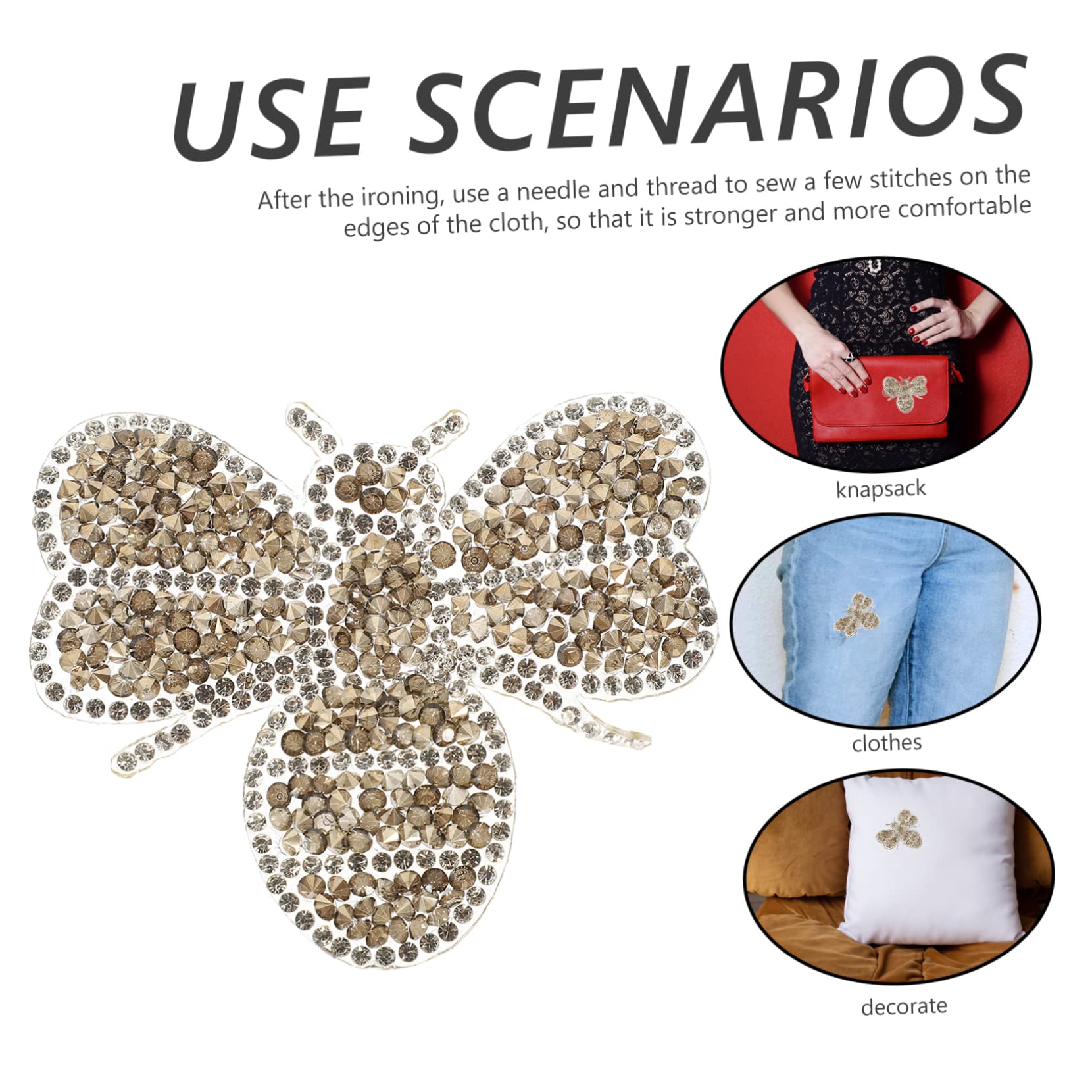 NUOBESTY 30pezzi Toppe Decorative Sostituibili Per Abbigliamento e Cappelli Patches Compatti Resistenti Per Jeans Giacche e Borse Design Ape Facili Da Applicare