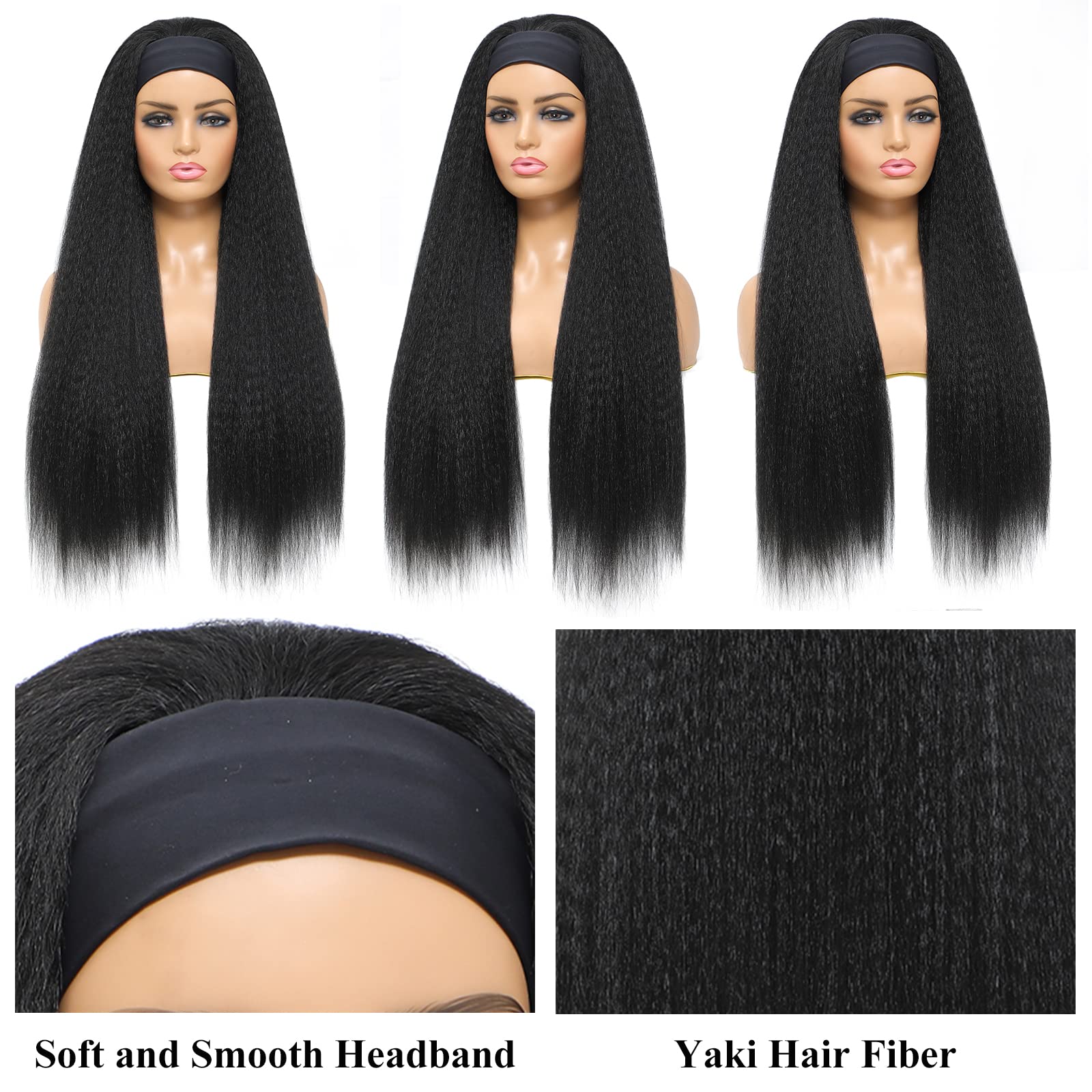 Curly Headband Wig with Heat-Resistant Synthetic Hair