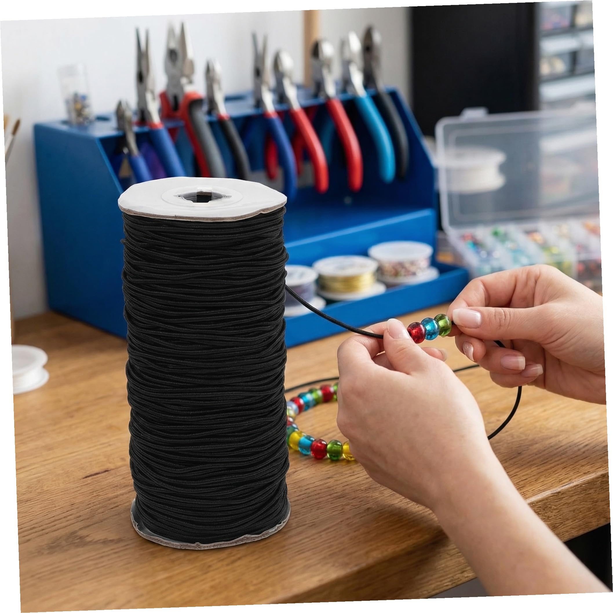 Elastische Kordel 3mm Rund 1 Rolle Schwarz Halloween Geschenkideen