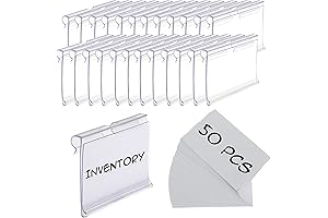 50 Pcs Storage Basket Label Clip, Plastic Label Clip on Wire Shelf