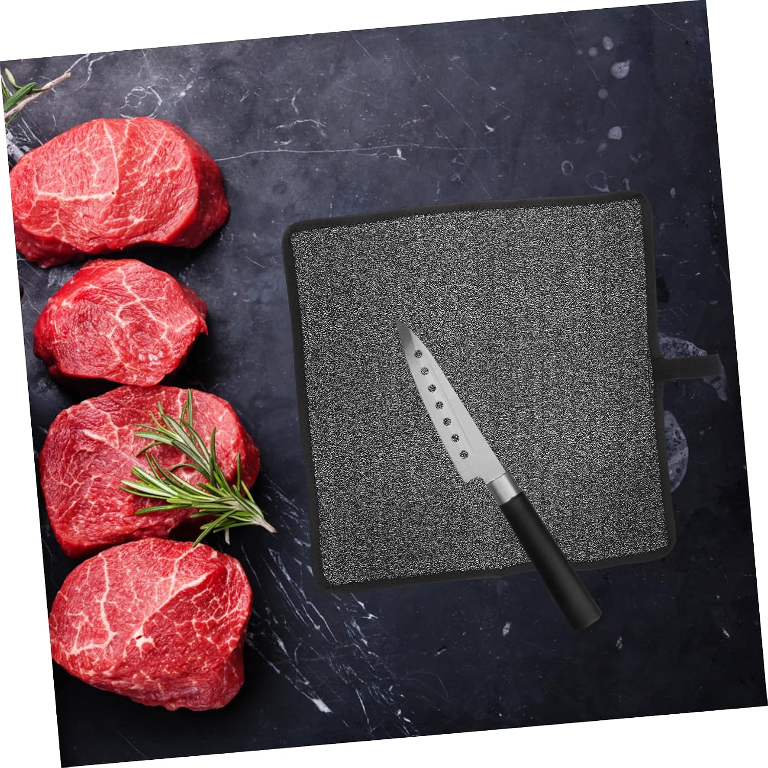 1pc Cut Resistant Table Mat Double-sided Wear-resistant Protective Cover for Kitchen and Dining Use Practical Cutting Surface for Safe Food Preparation Black