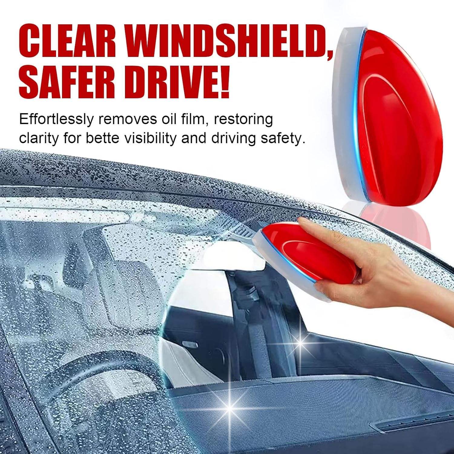 2026 Upgraded Automotive Oil Film Cleaning Brush,Car Clear Vision Glass Cleaner for Car Windows,Car Windshield Cleaner for Cleaning Brush and Improving Windshield Clarity & Visibility - 3
