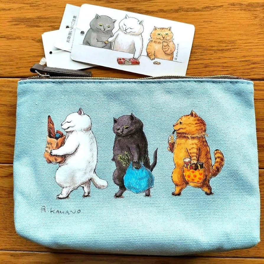 Amazon.co.jp: カマノレイコ マチ付きポーチ サックス 水色