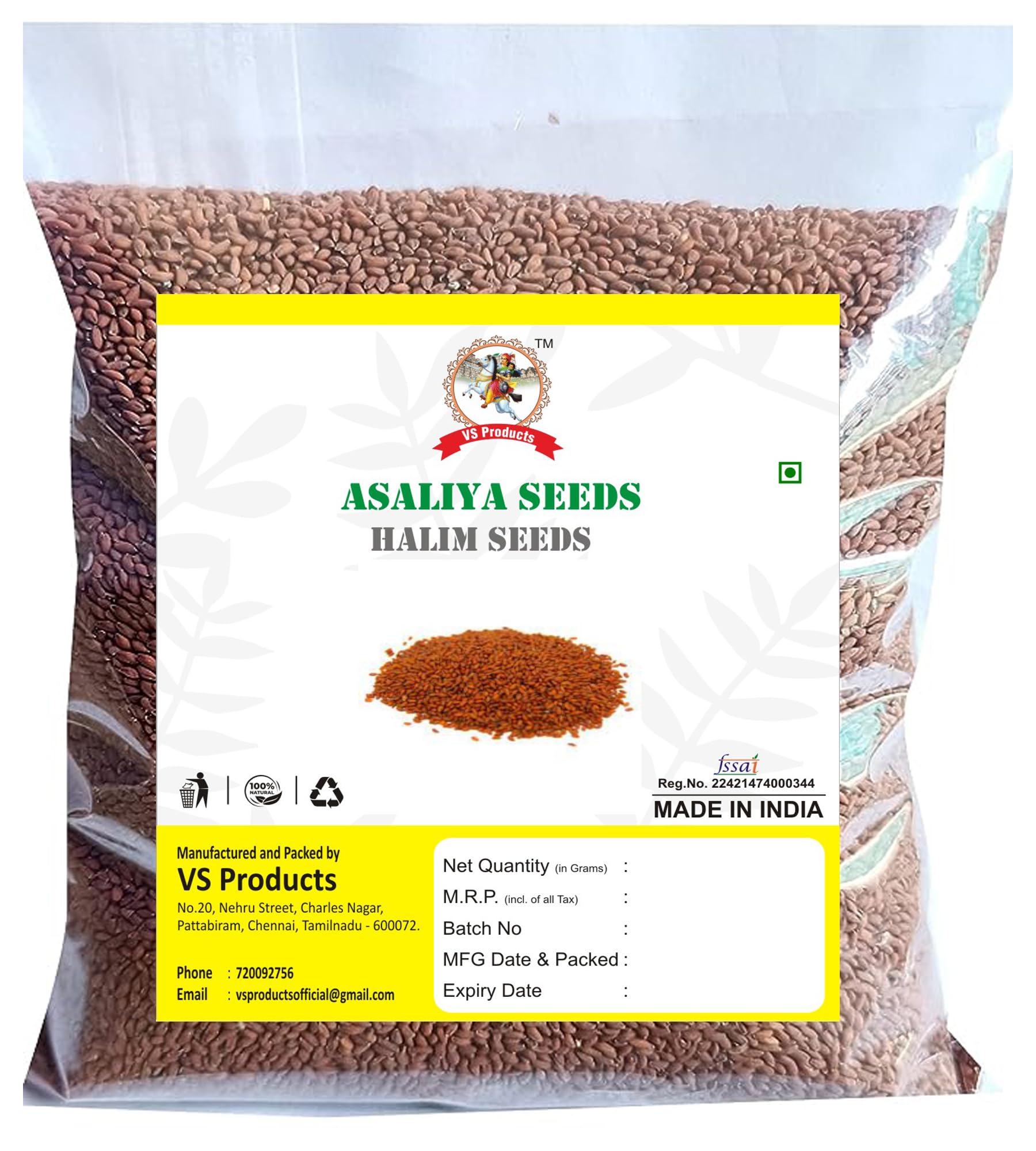 VS Products Asaliya Seeds, 100g, Halim, Common Garden Cress, chandrashoor, Bhadra, Asahio, Ahliva seeds, 100g,(pack of 1x 100g) (B0BSQZFLT8) Amazon Price History, Amazon Price Tracker